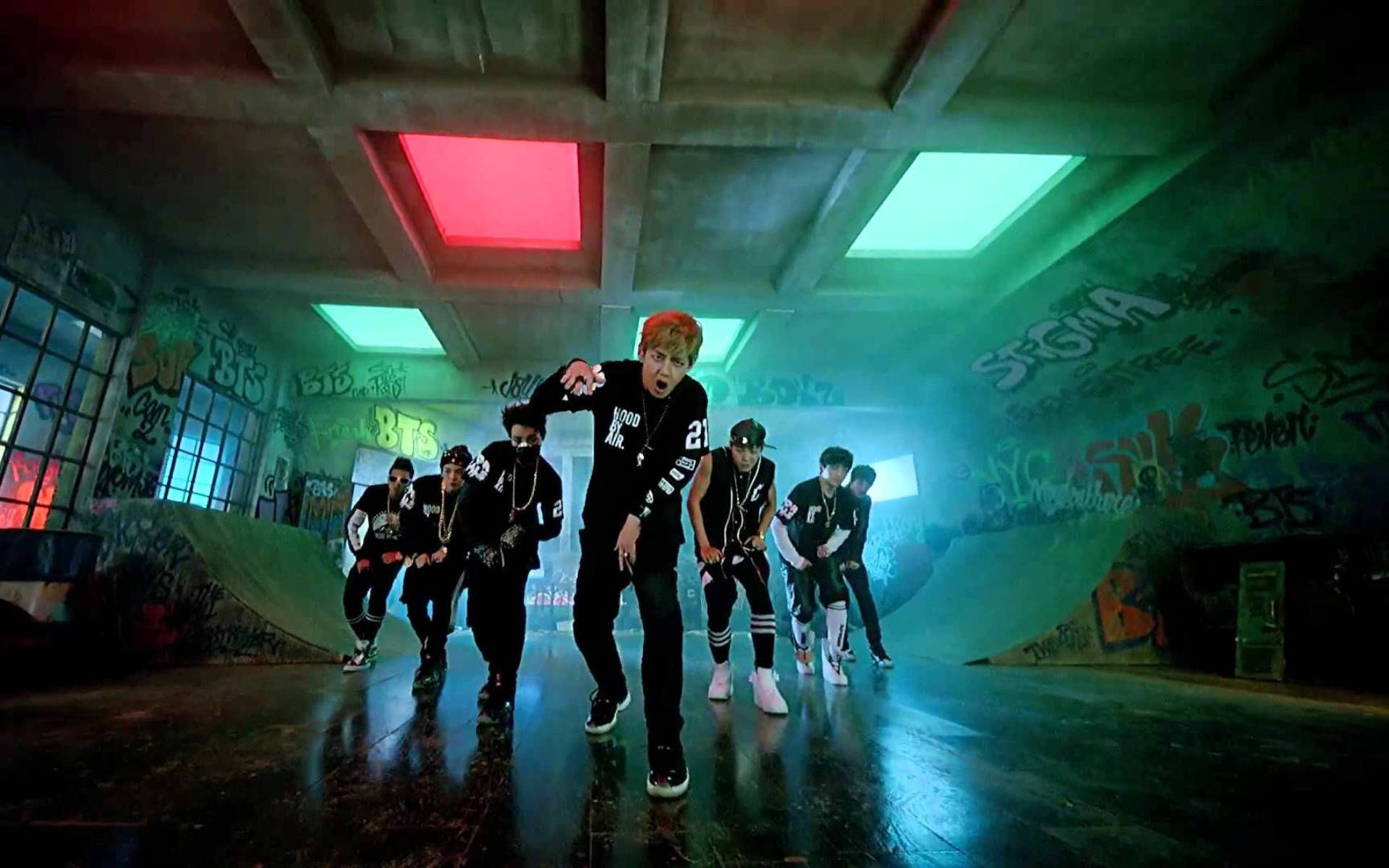 BTS Groepsfoto No More Dream Muurpapier