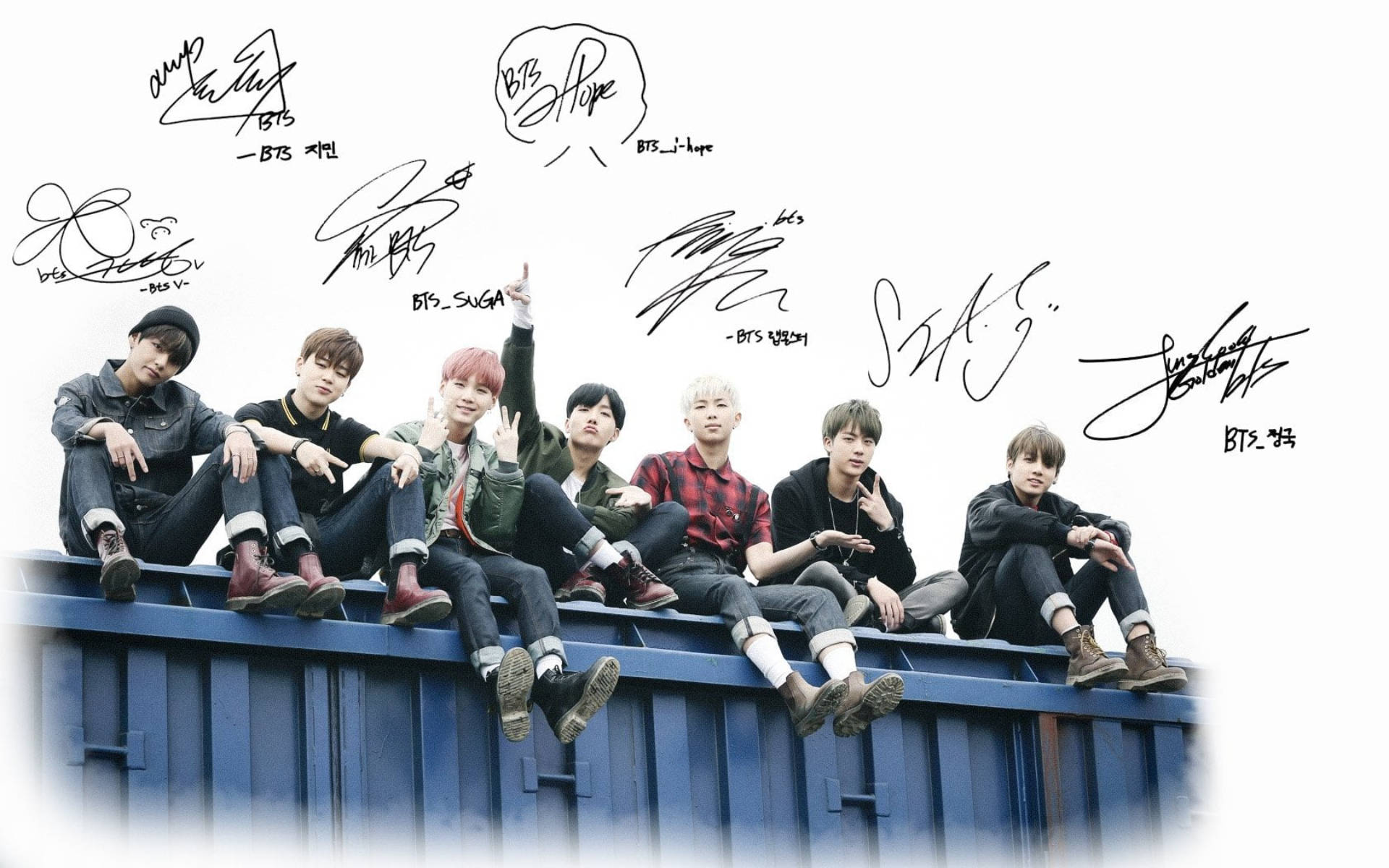 BTS Groepsfoto 'Young Forever' Muurpapier