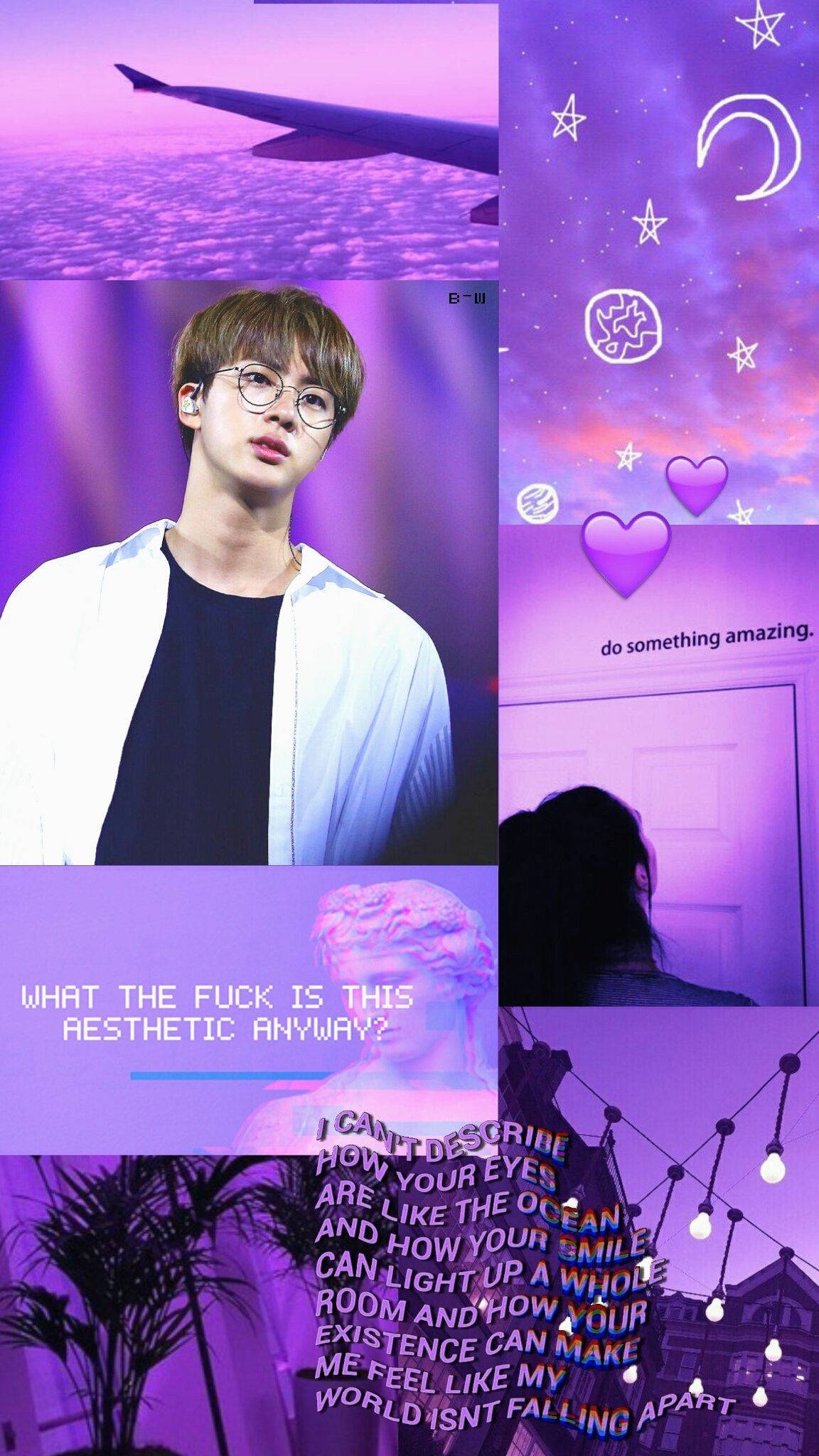 BTS Jin Pastel Pers Estetiese Muurpapier