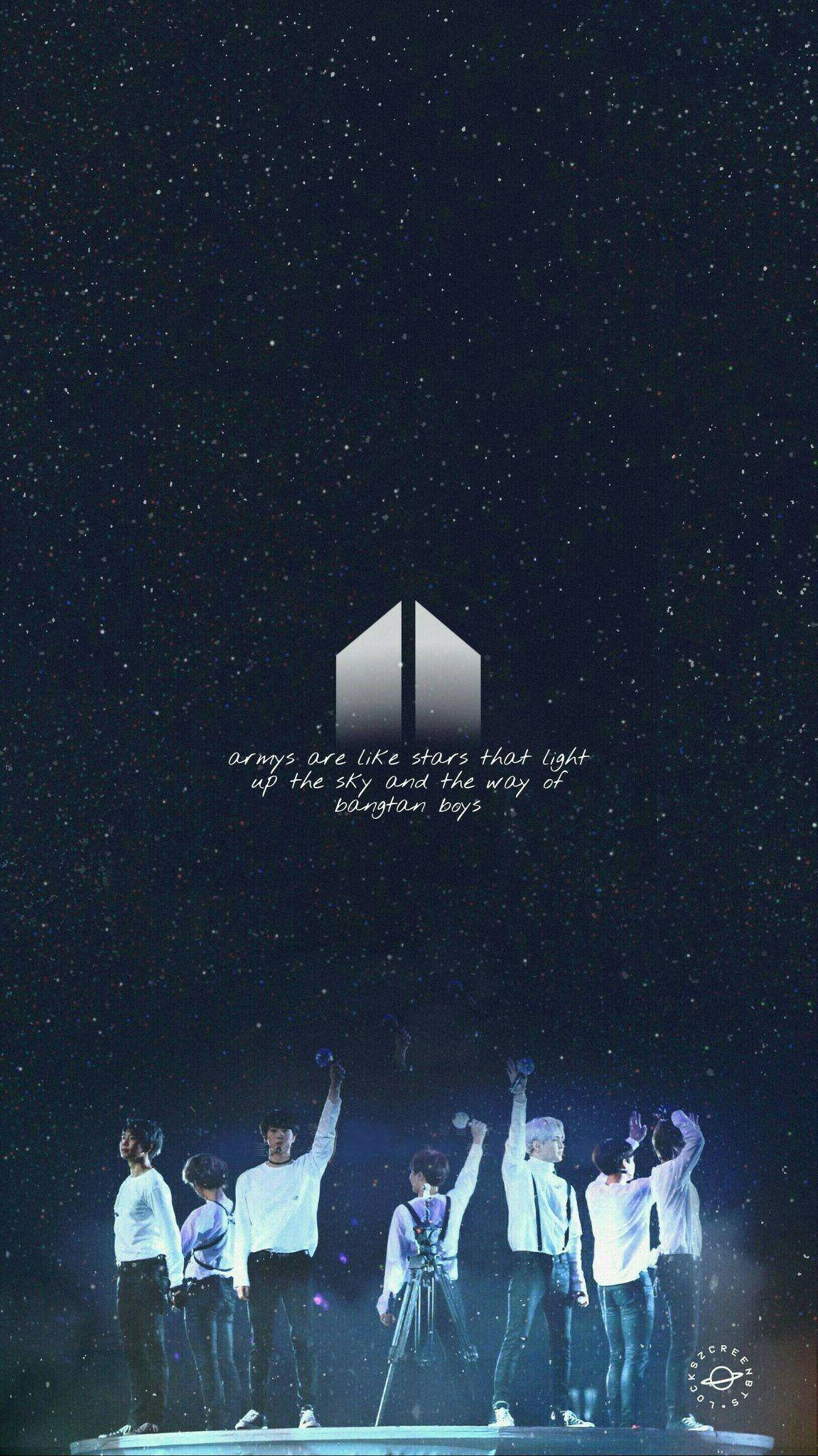 BTS Konsert Met Army Logo Muurpapier