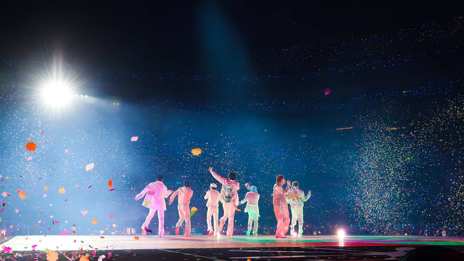 BTS Konsert Tydens Hul Dynamite Optrede Muurpapier