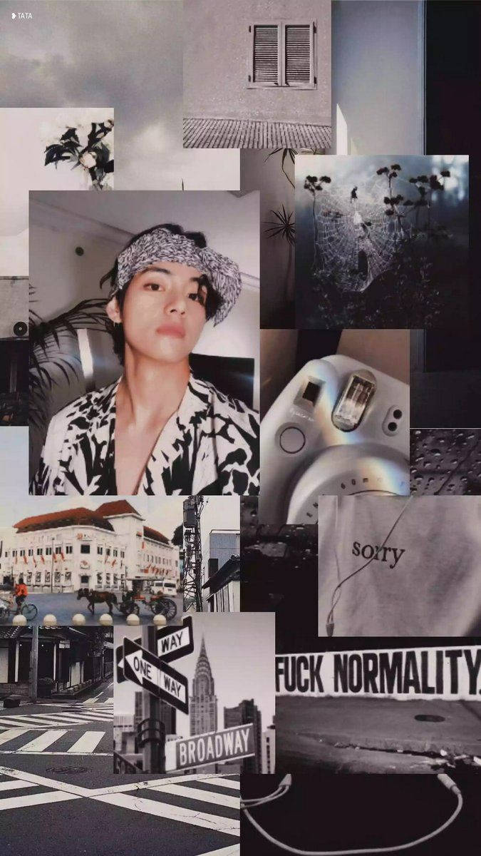 BTS Lid V Grys Estetika Muurpapier