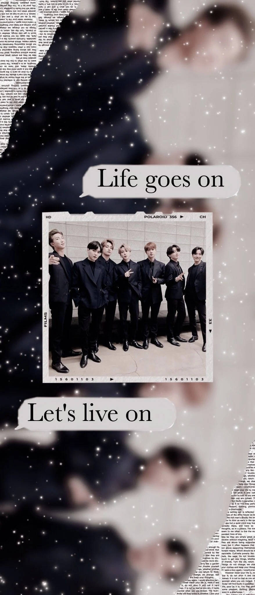 BTS Life Goes On Spraakborrels Muurpapier