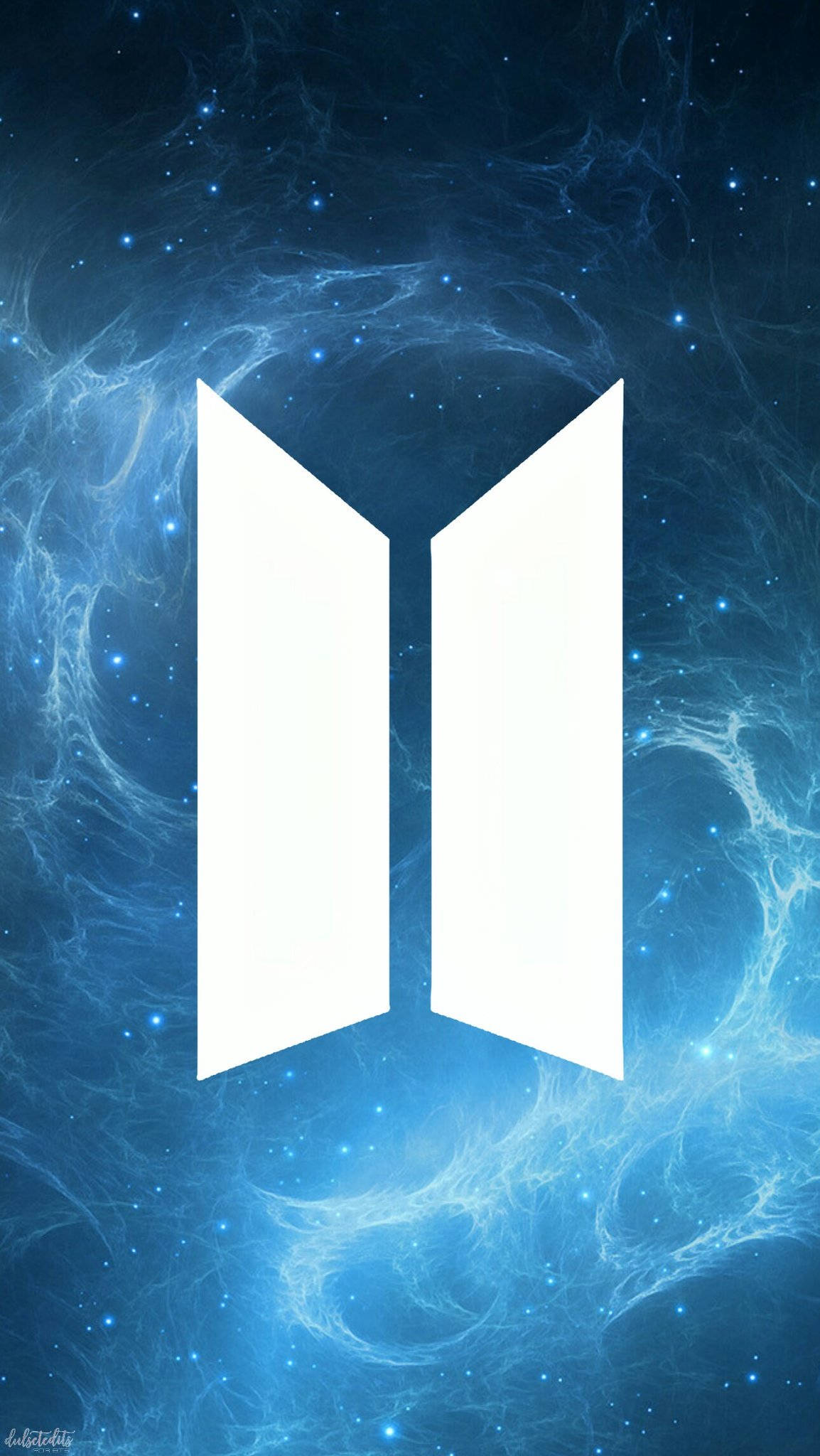 BTS-logo in Blou Muurpapier