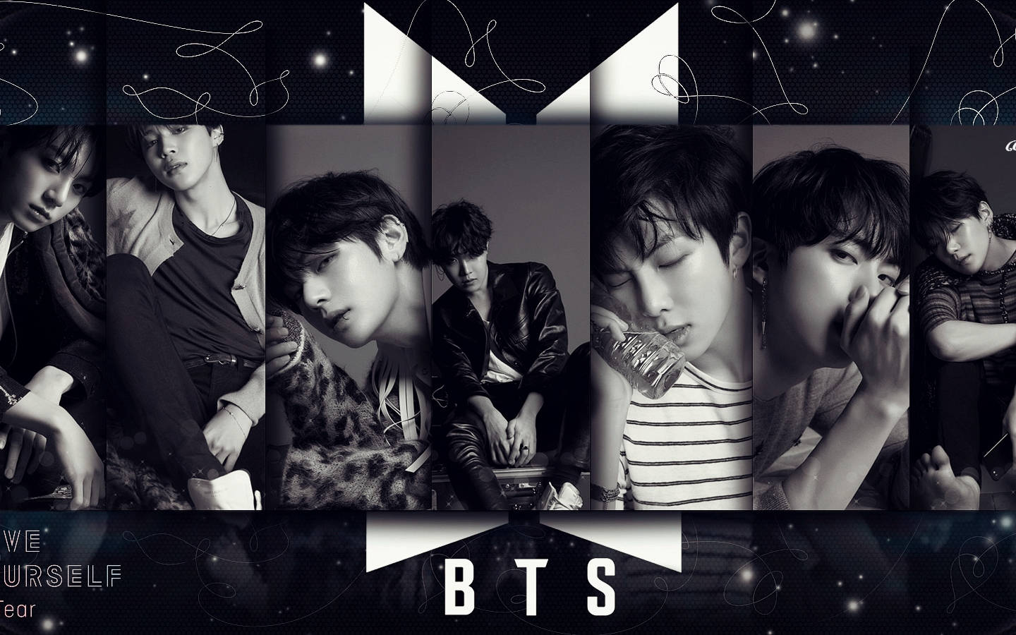 BTS-logo op Love Yourself Tear Muurpapier