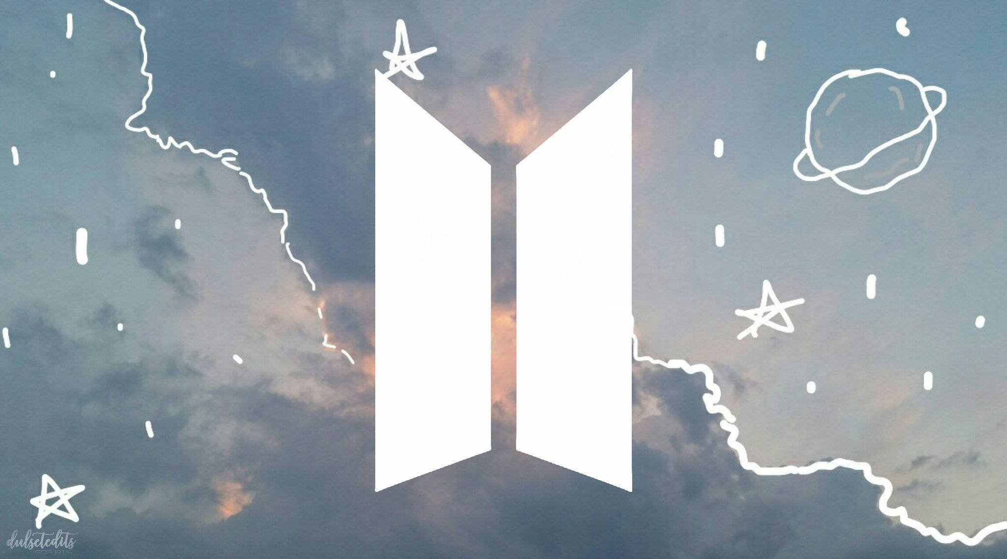 BTS Logo Oulik Esteties Muurpapier