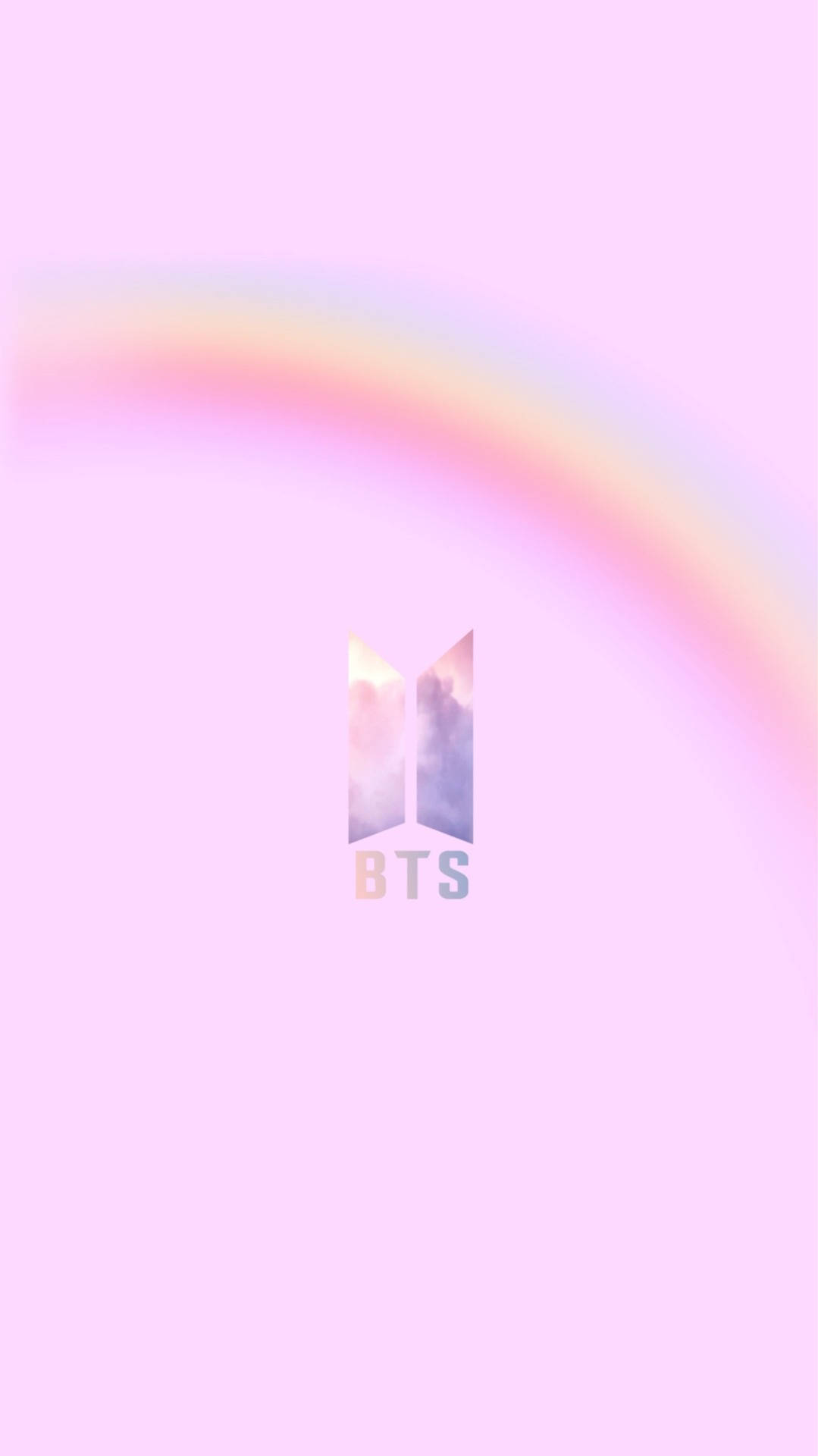 BTS-logo Pienk Reënboog Muurpapier