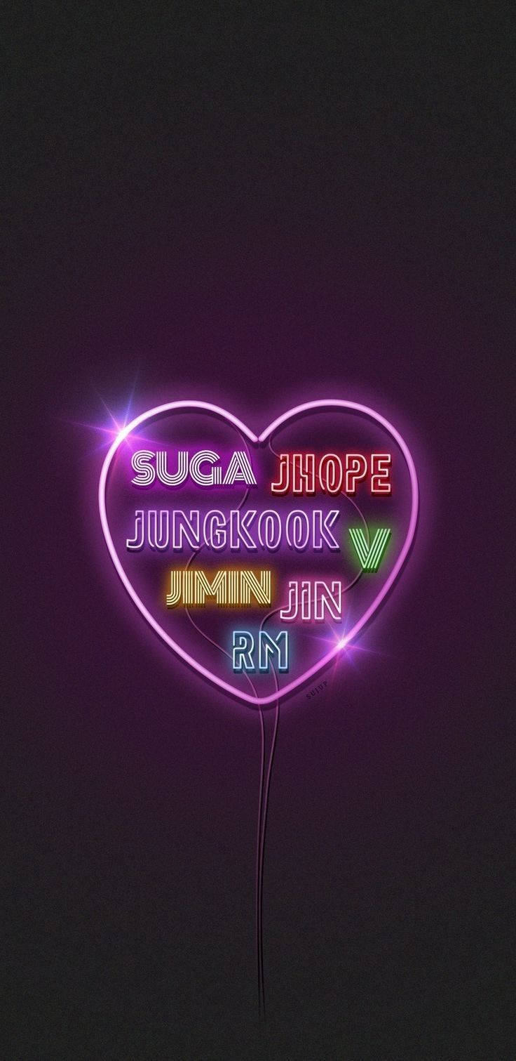 BTS Neon-Kuns Muurpapier