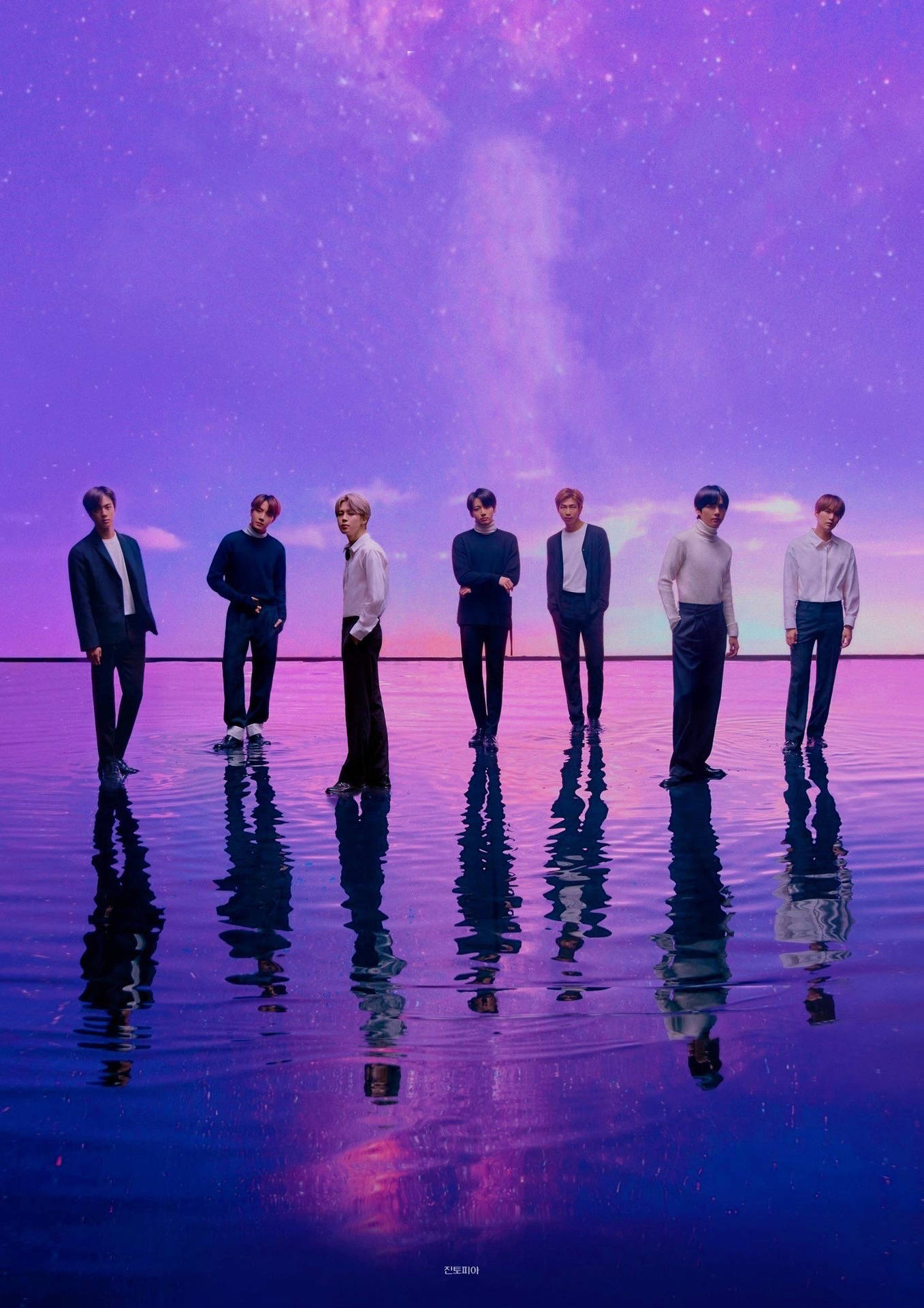 BTS OT7 op Pastelpers muurpapier