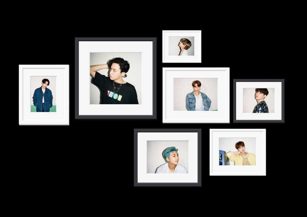 BTS Polaroid-rekenaarbladpapier Muurpapier