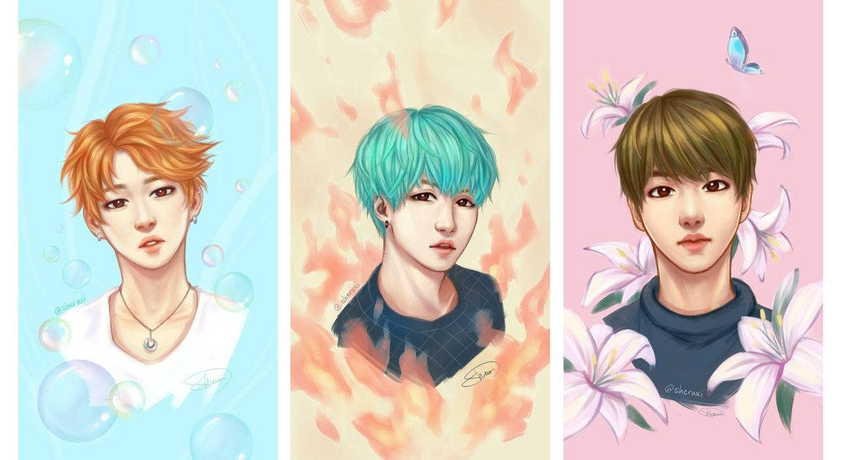 Geanimeerde BTS-aanhangerkuns-agtergrond. — Bts-logo GIF Muurpapier