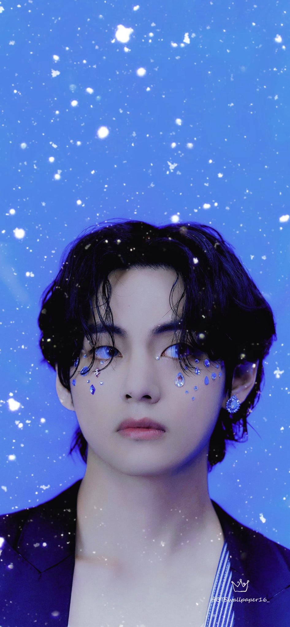 BTS Tae Hyung Gesigjuwele Muurpapier