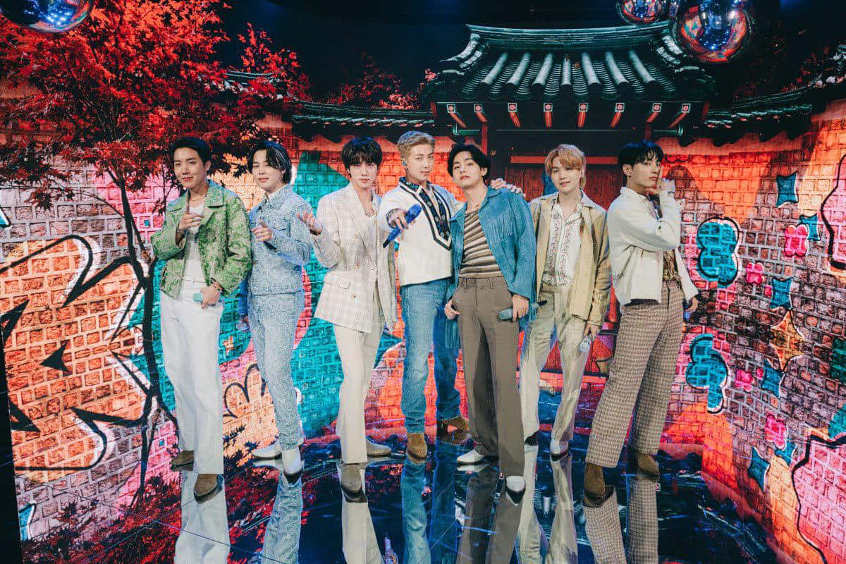 BTS The Late Late Show Met James Corden Prent Muurpapier