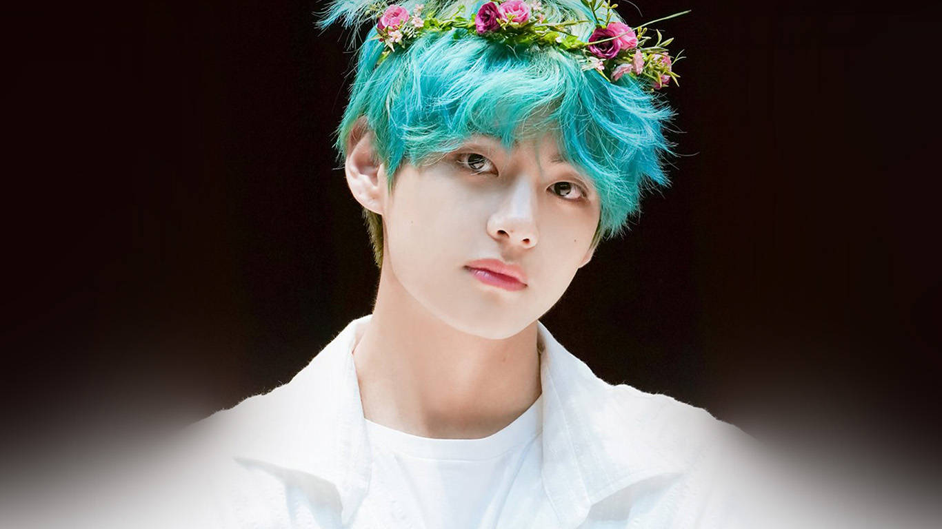 BTS V Bloemkroon Muurpapier