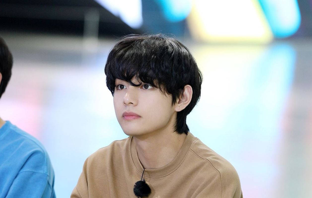 BTS V in Bruinhemp Muurpapier