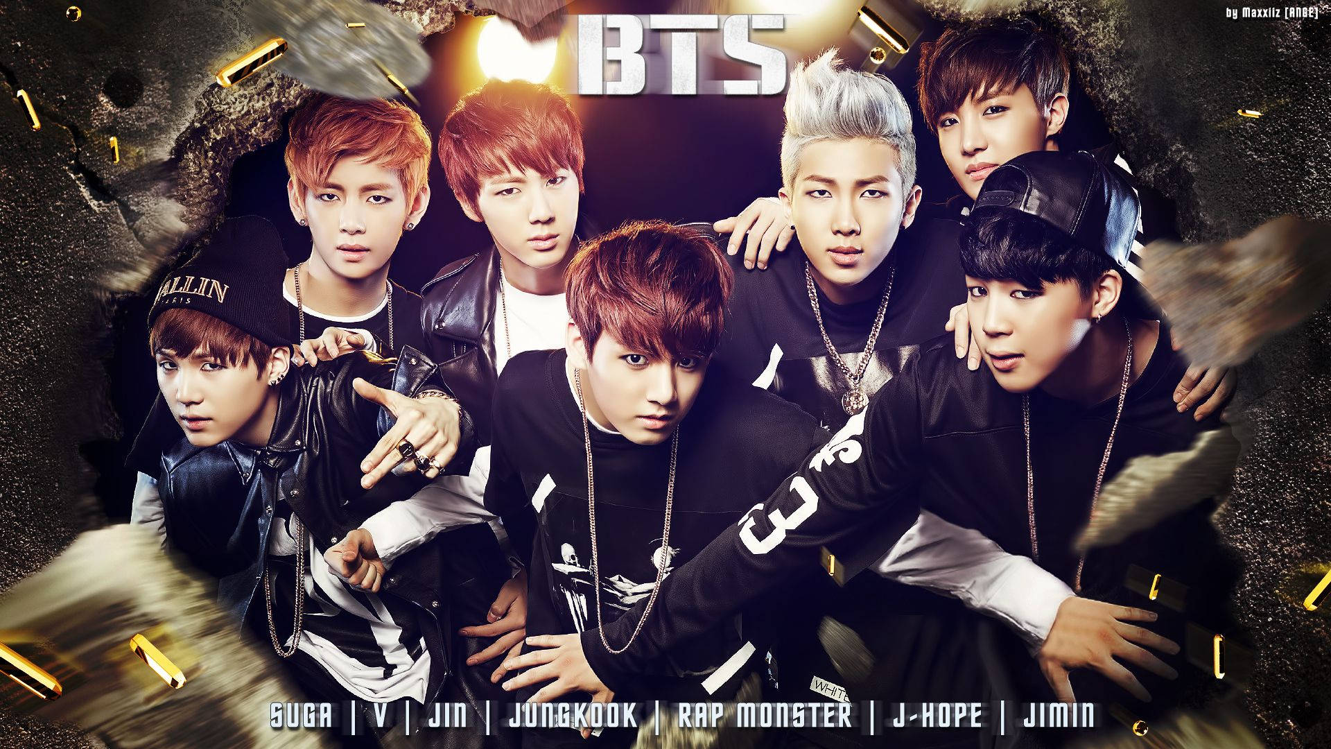 BTS-seunsgroeplede V, Jungkook, Jimin, Suga, Jin, Rm en J-hope nuwe album-voorblad.