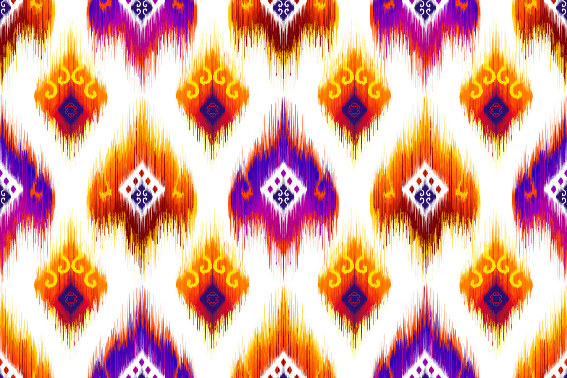 Buchara Ikat Stofpatroon Muurpapier