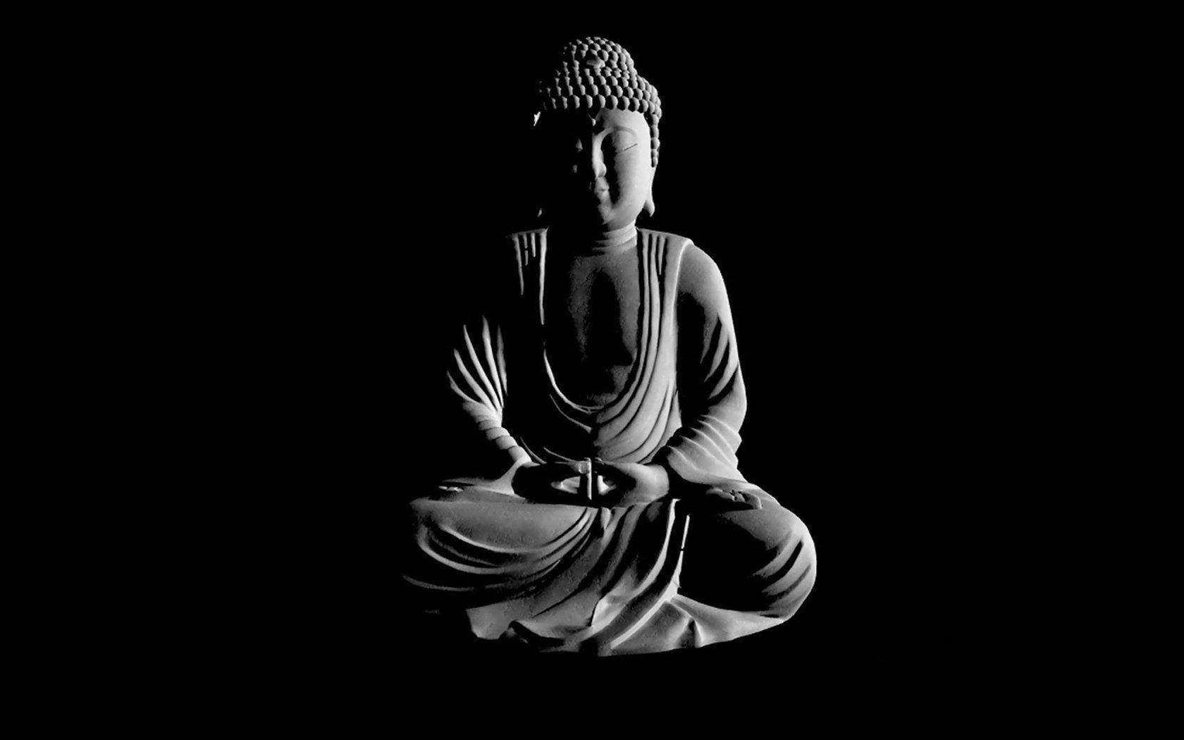 Buddha 3D Grys Figuurtjie Muurpapier