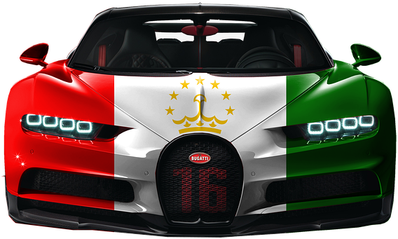 Bugatti Chiron Tadjikistan Vlag Ontwerp Muurpapier