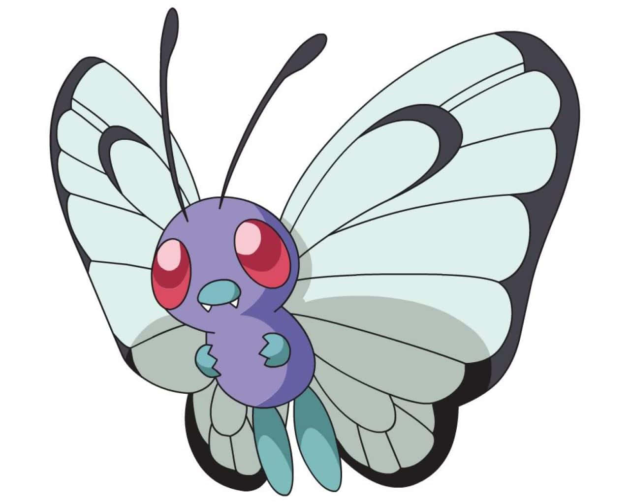 Butterfree Wit Kuns Muurpapier