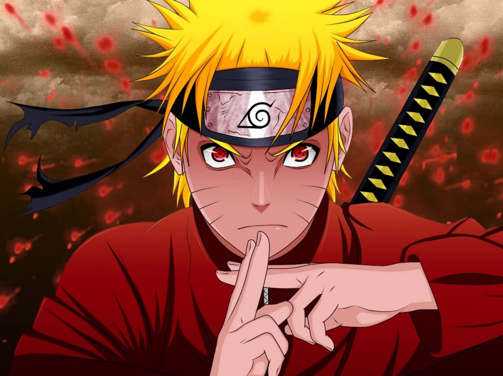 Byskrif: Die Kragtige Jinchuriki Naruto Uzumaki in Aksie Muurpapier