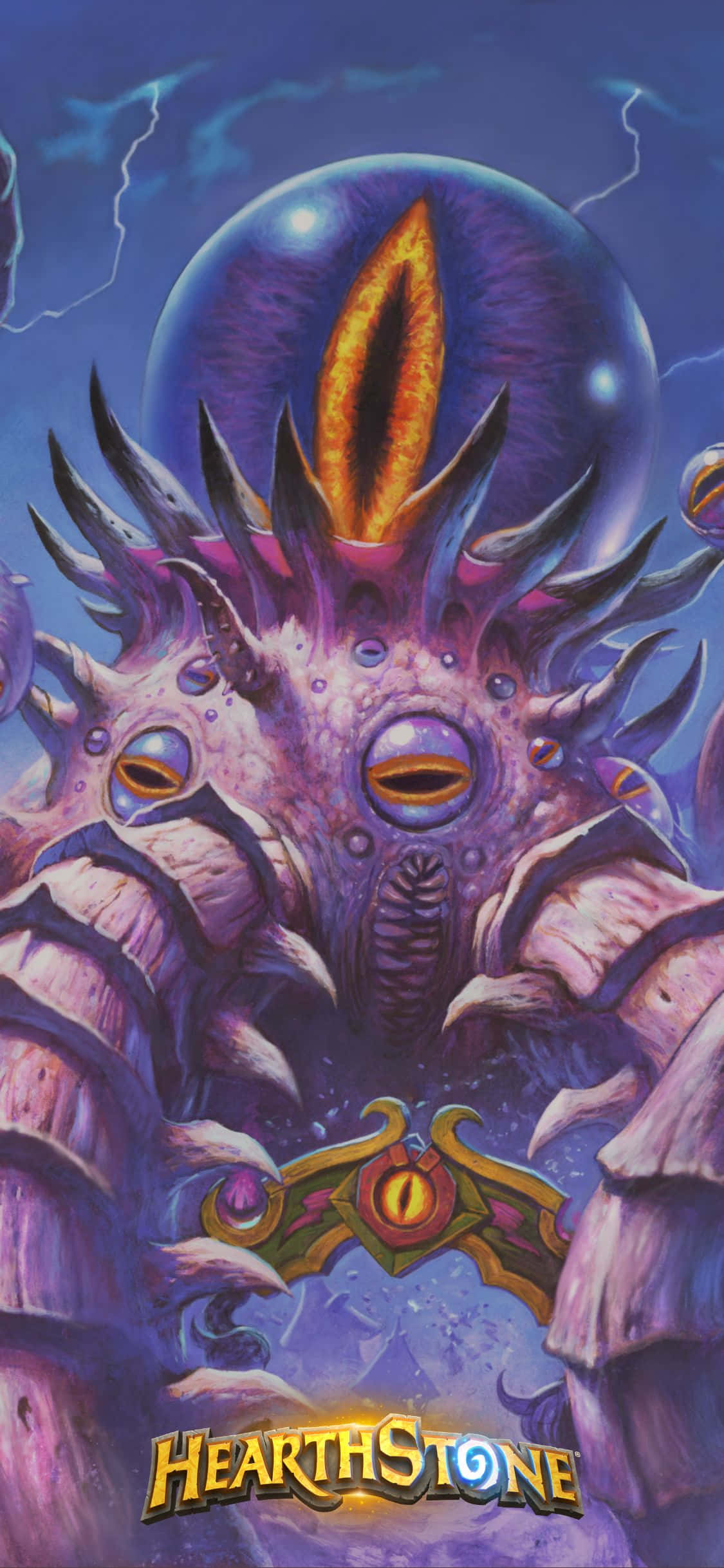 C'Thun die Verbrokkelde iPhone XS Hearthstone-agtergrond Muurpapier