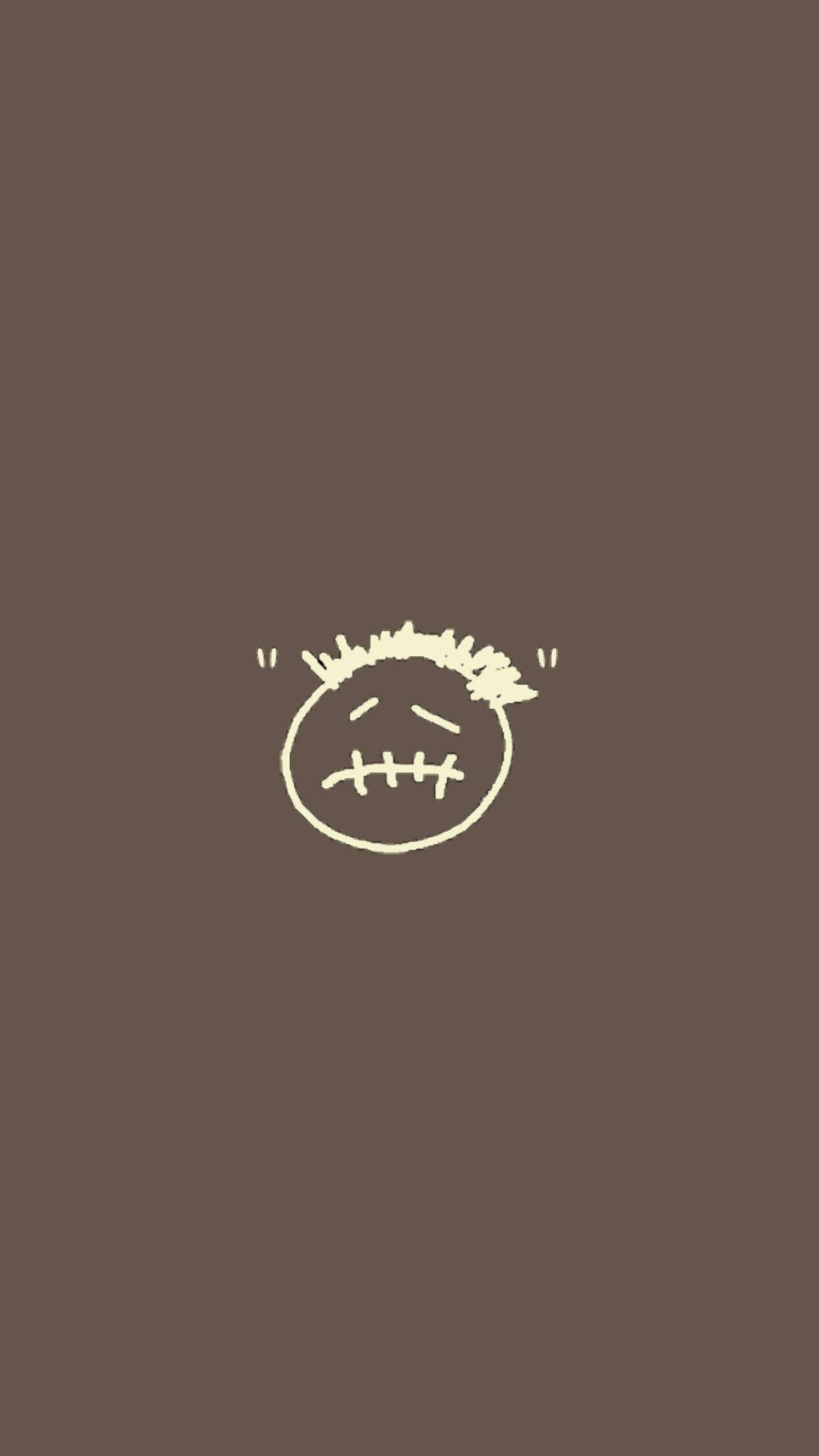 Cactus Jack Travis Scott Gesig-logo Bruin Estetika Muurpapier
