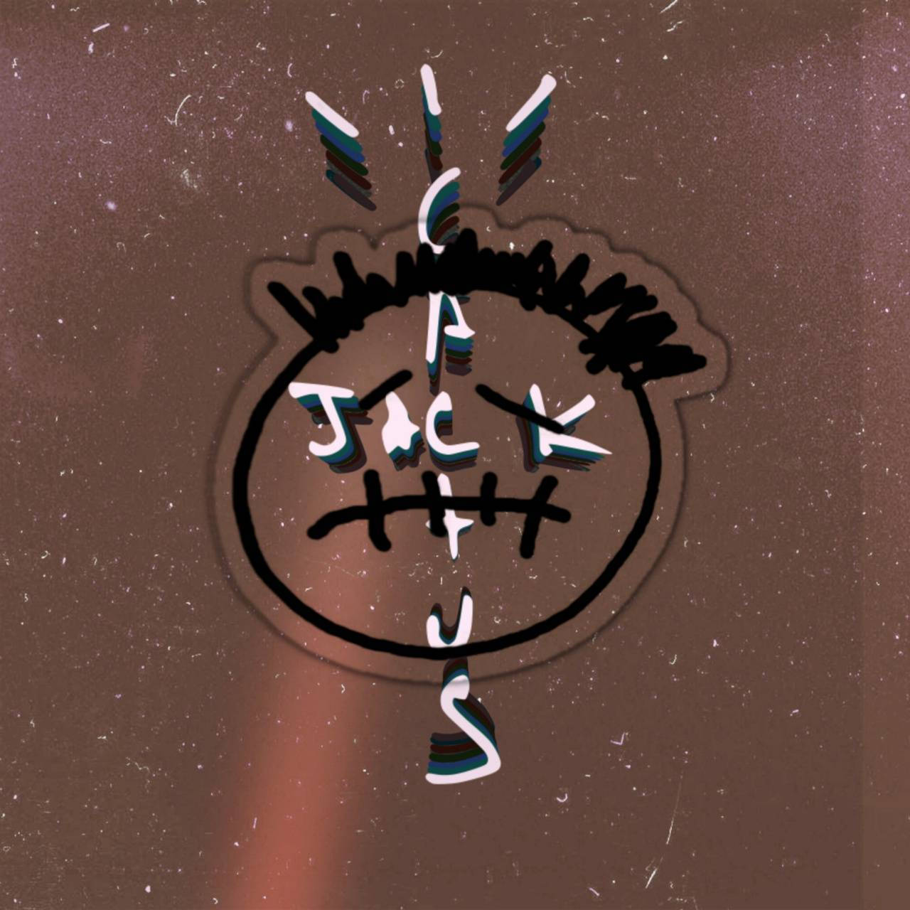 Cactus Jack Travis Scott Teks en Gesig Bruin Estetika Muurpapier