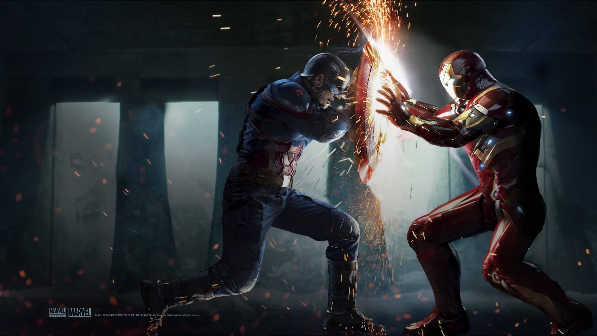 Captain America Civil War Finale Gevegstoneel Muurpapier