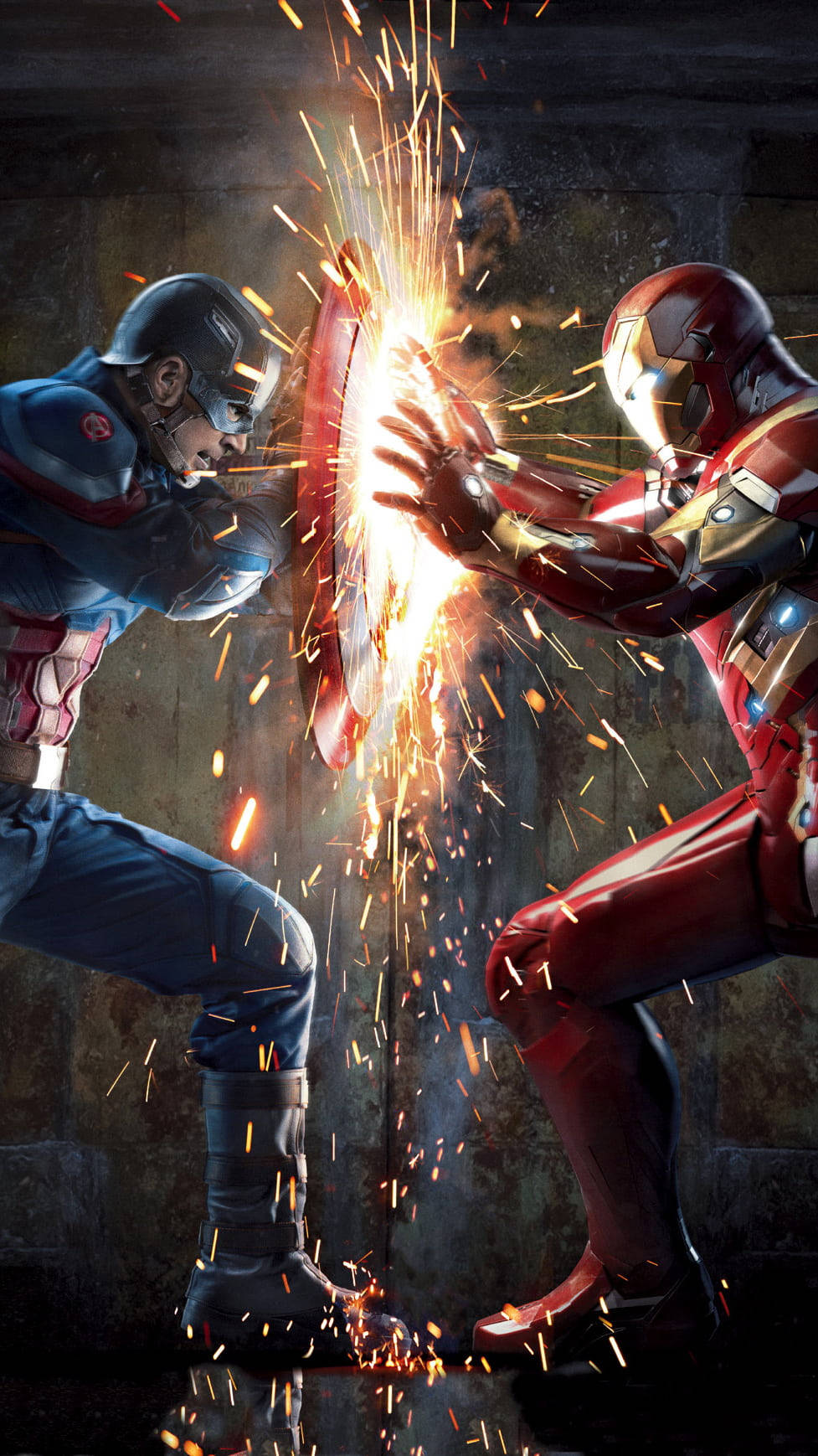 Captain America teenoor Iron Man Avenger 3D Muurpapier