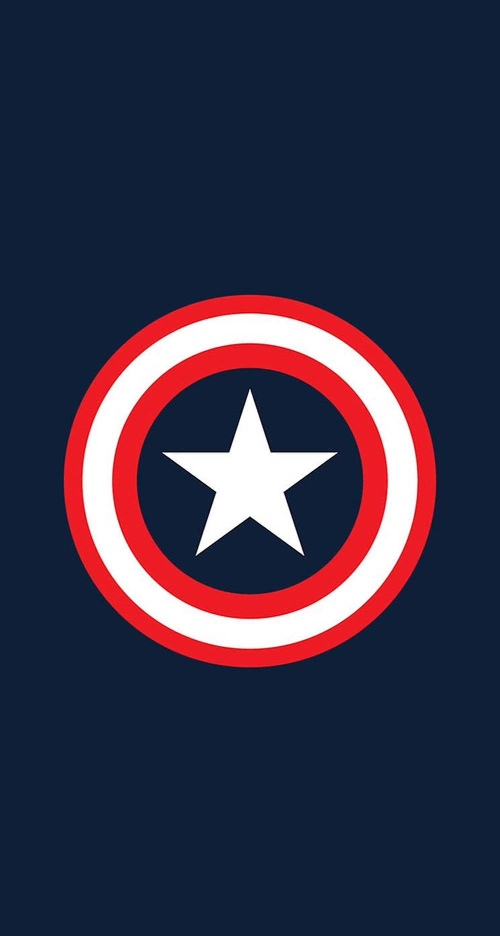Captain America-skild iPhone Minimalisties Donkerblou Muurpapier