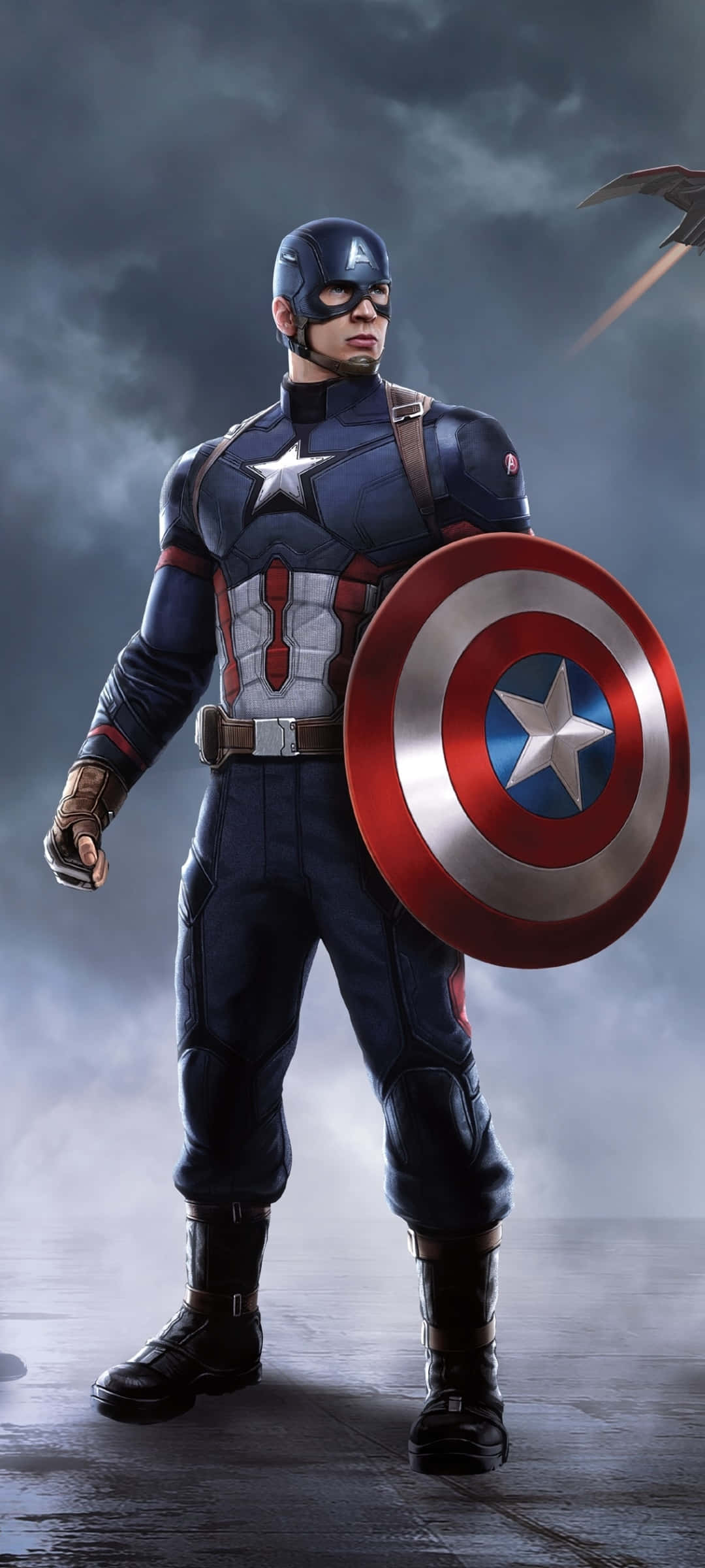 Captain America-agtergrond digitale illustrasie Muurpapier