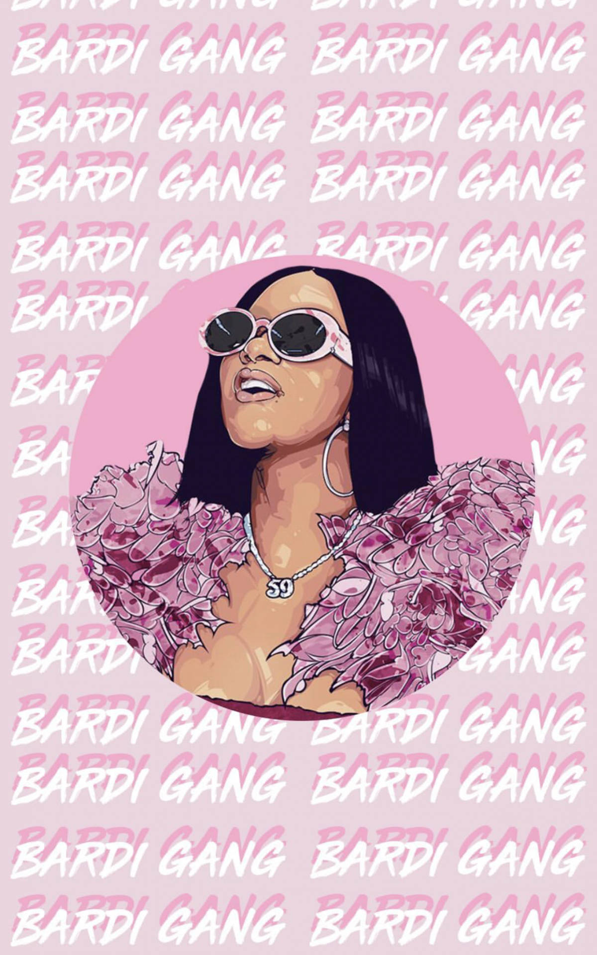 Cardi B Pink Bardi Gang Muurpapier