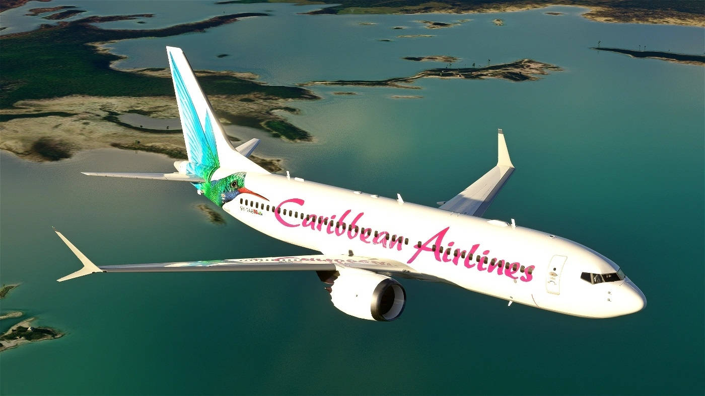 Caribbean Airlines Bo Die Oseaan Muurpapier