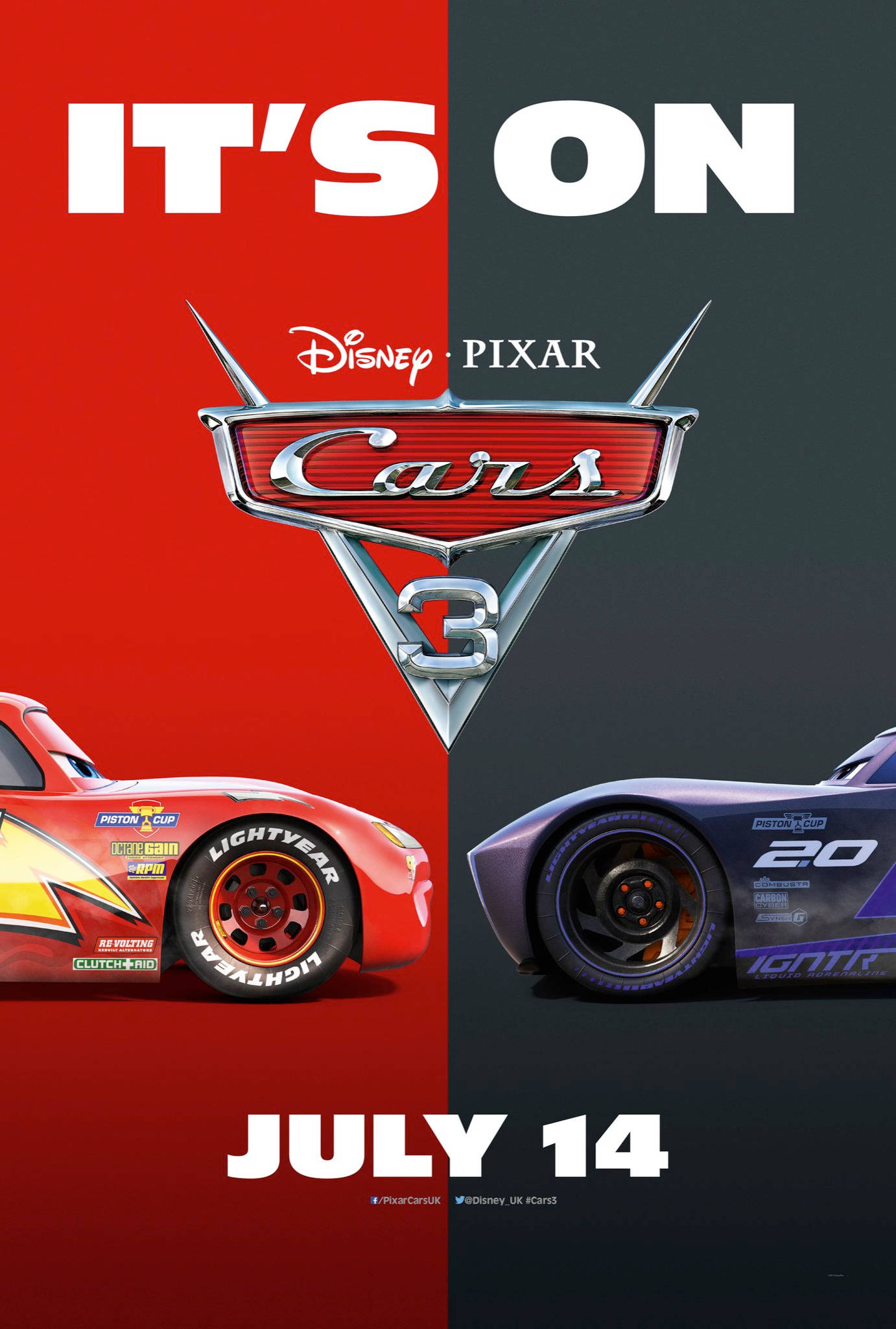 Cars 3 Plakkaat Lightning vs Jackson Muurpapier