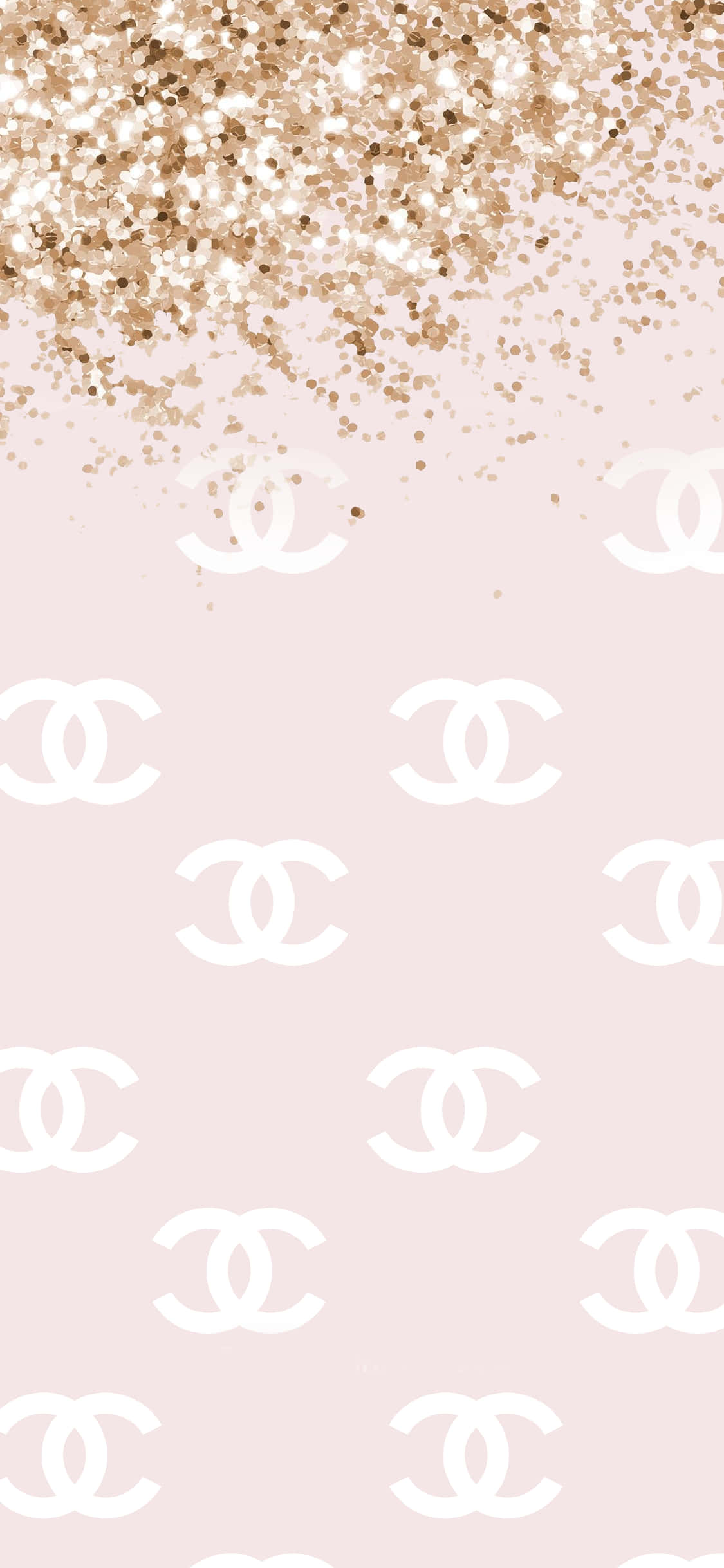 chanel glinster muurpapier - pienk en goud Muurpapier
