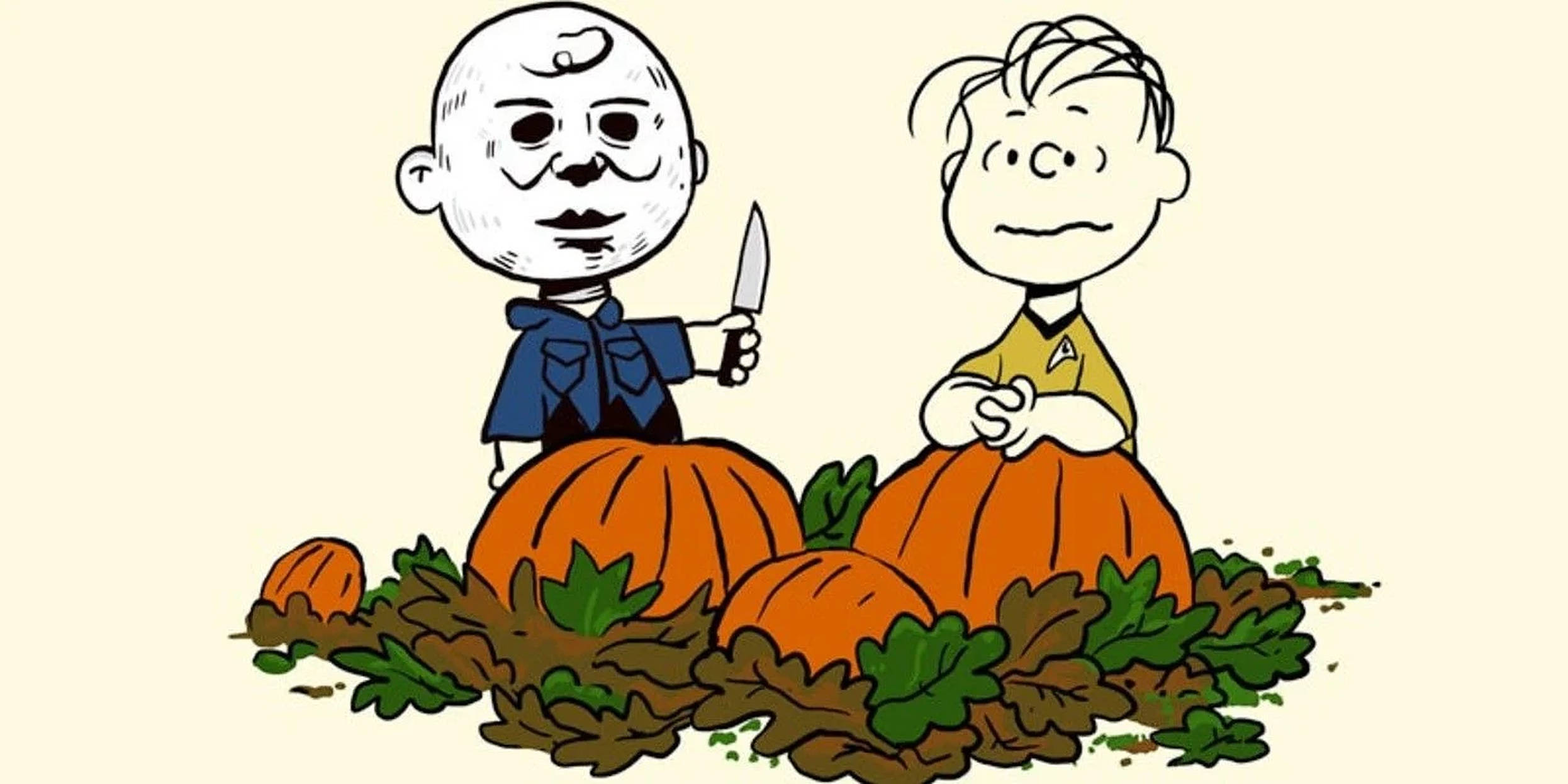 Charlie Brown en Linus Halloween-kuns Muurpapier