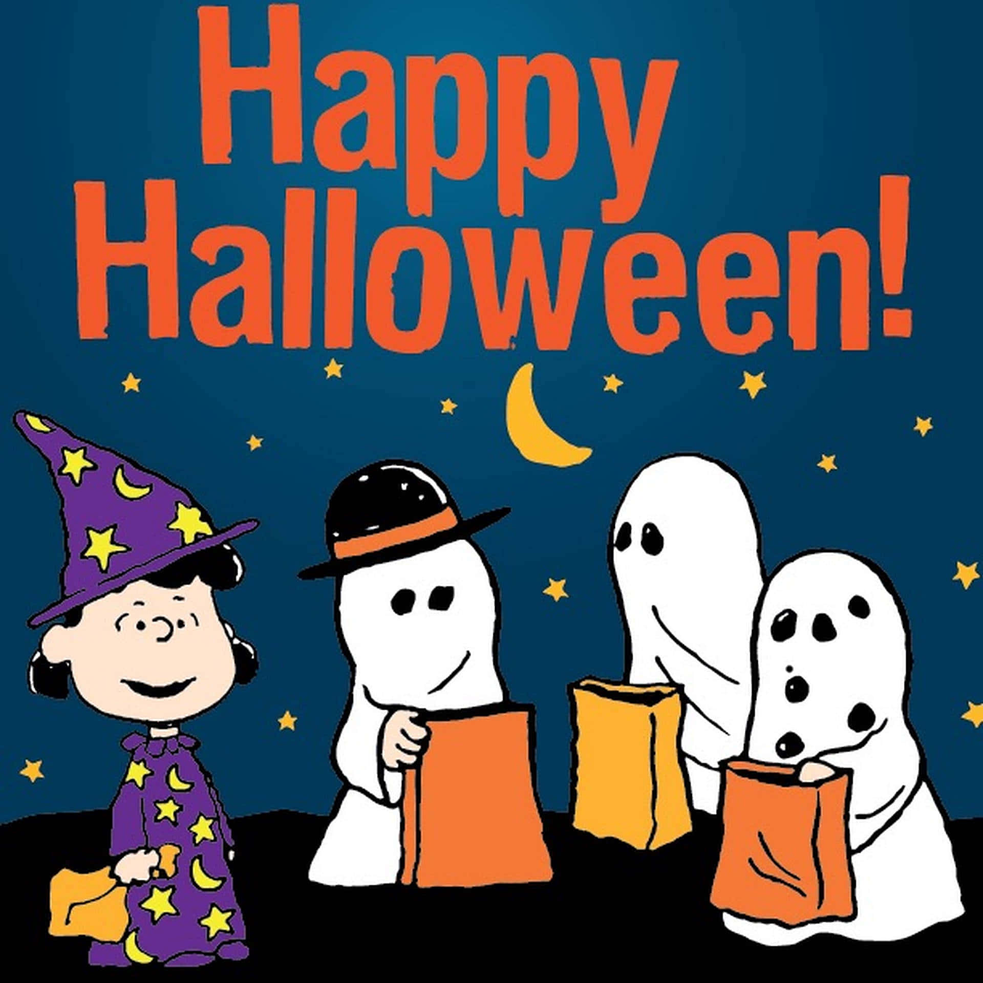 Charlie Brown Halloween prente Muurpapier