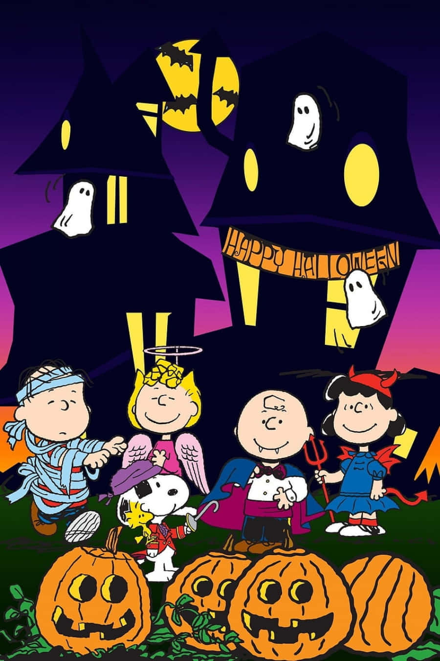 Charlie Brown Halloween prente Muurpapier