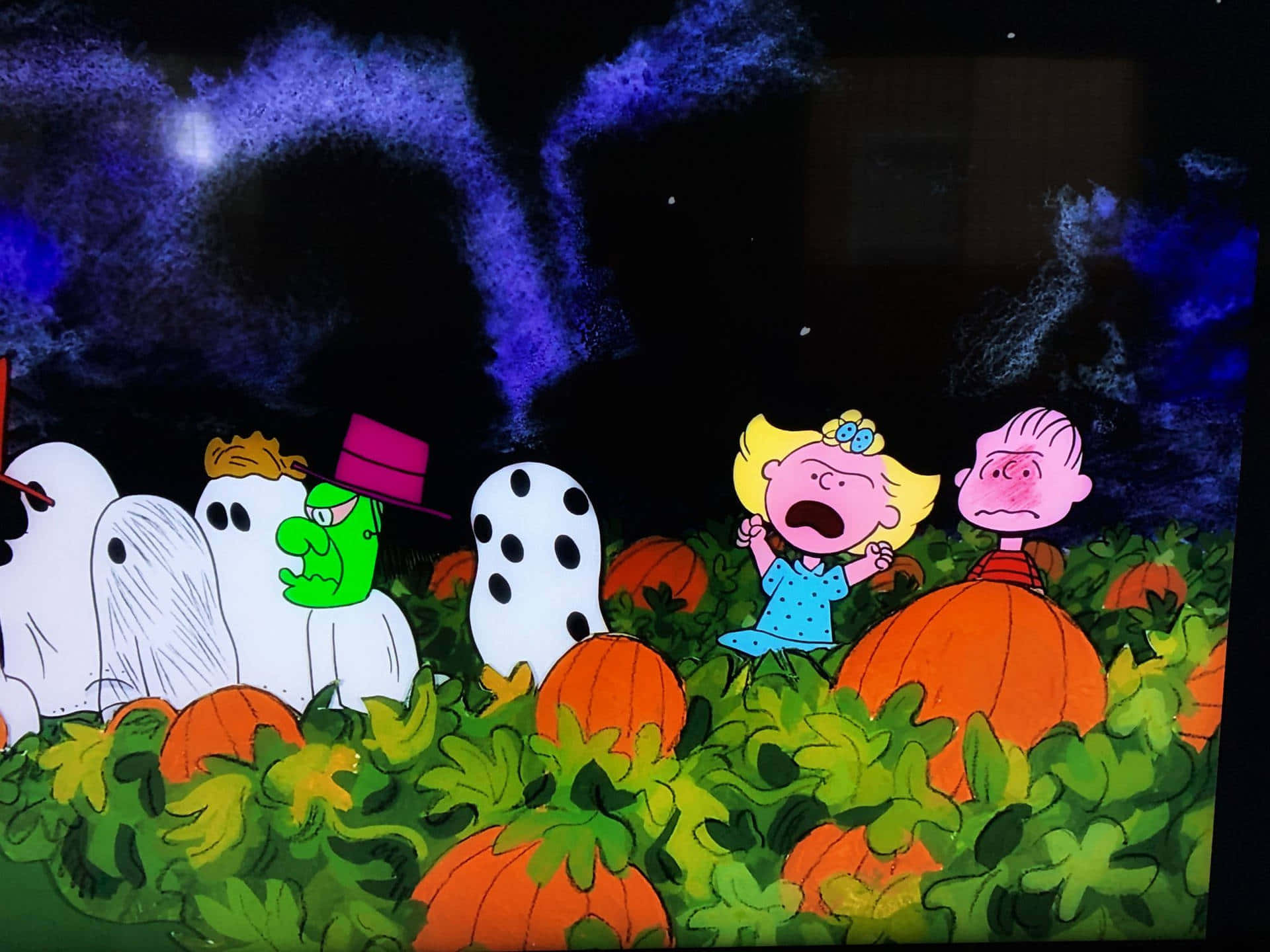 Charlie Brown Halloween-prente Muurpapier