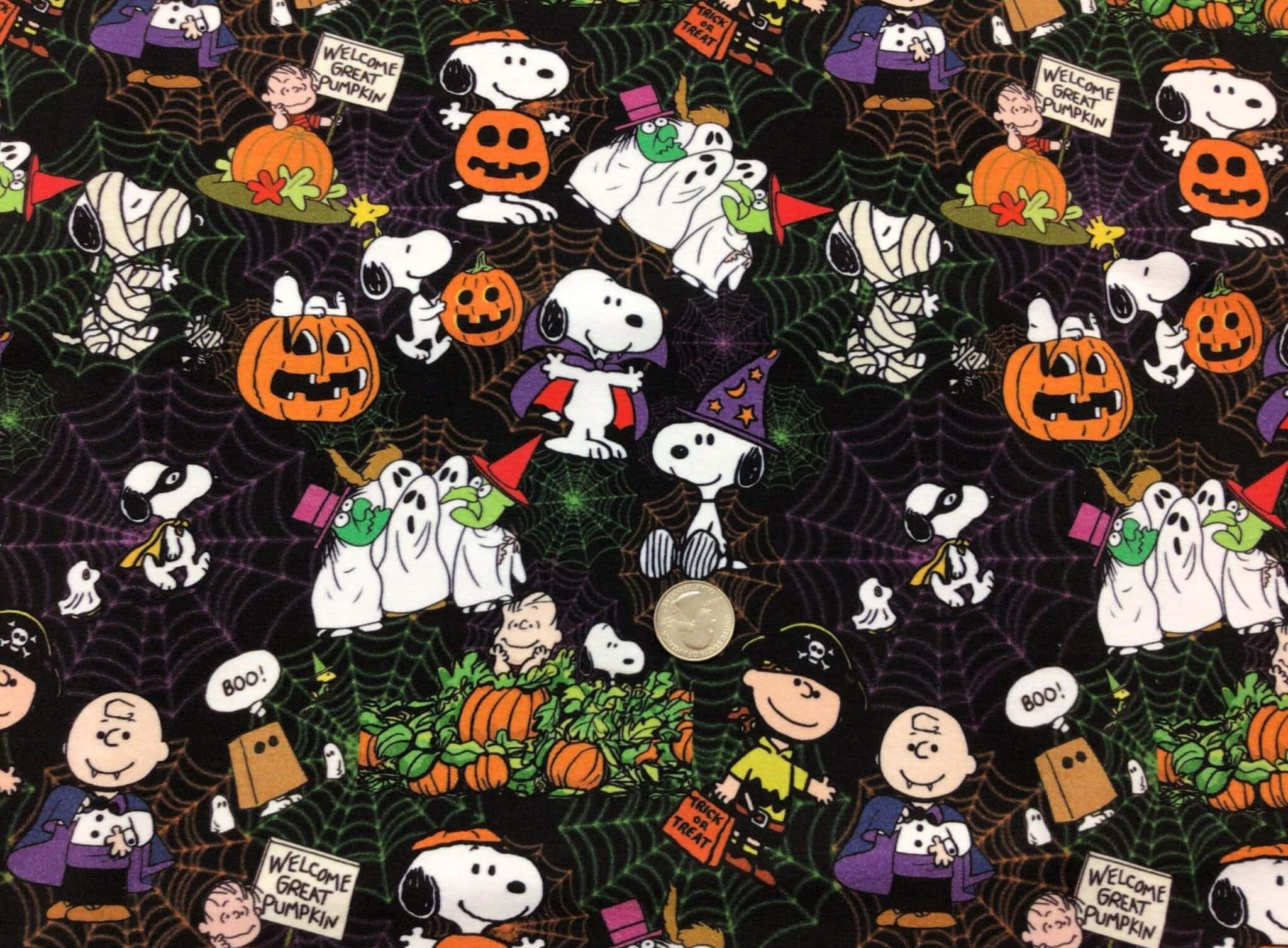 Charlie Brown Halloween prente Muurpapier