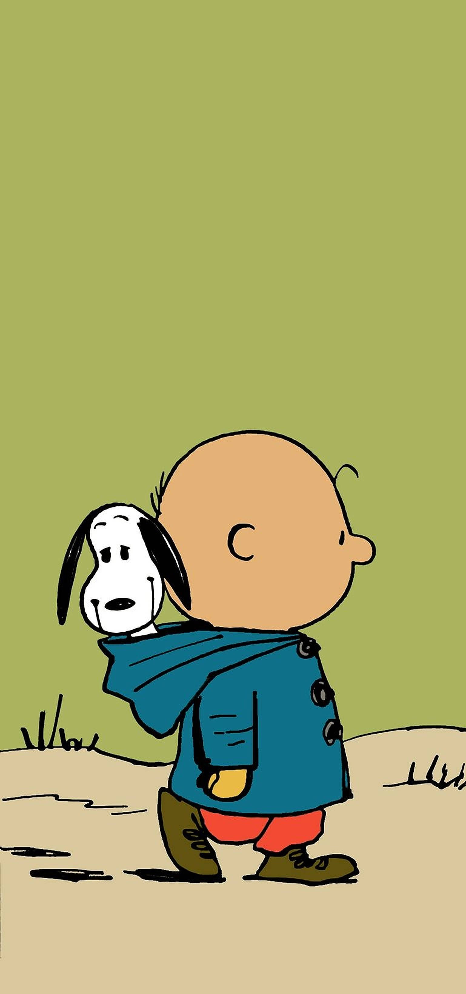 Charlie Brown in Hoodie Muurpapier
