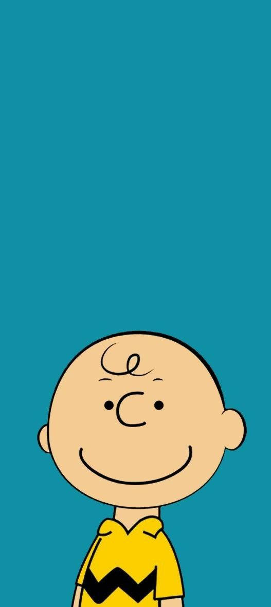 Charlie Brown Turkoois Agtergrond Muurpapier