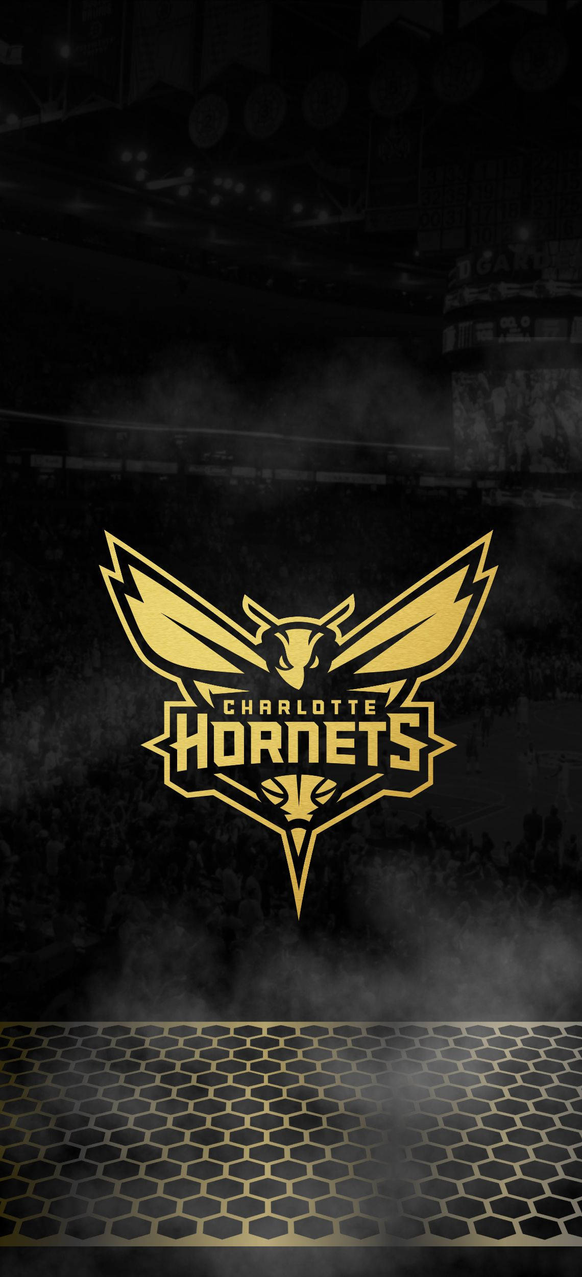 Charlotte Hornets in Swart Muurpapier