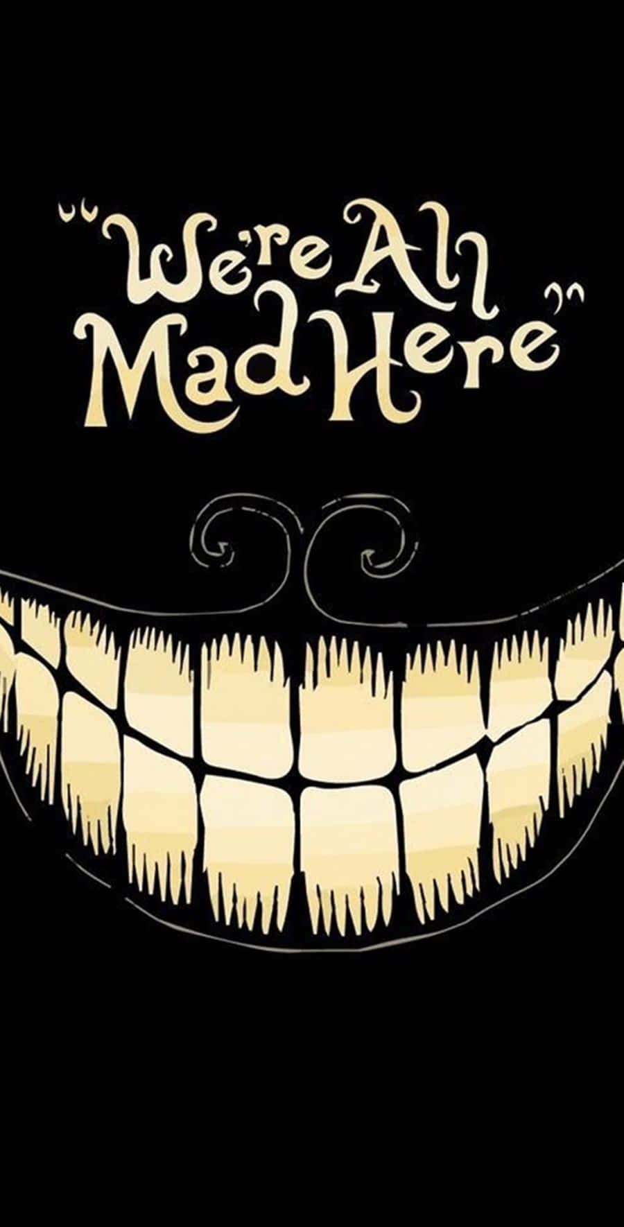 Cheshire Cat Grin Snaaks Volwasse Foon Muurpapier