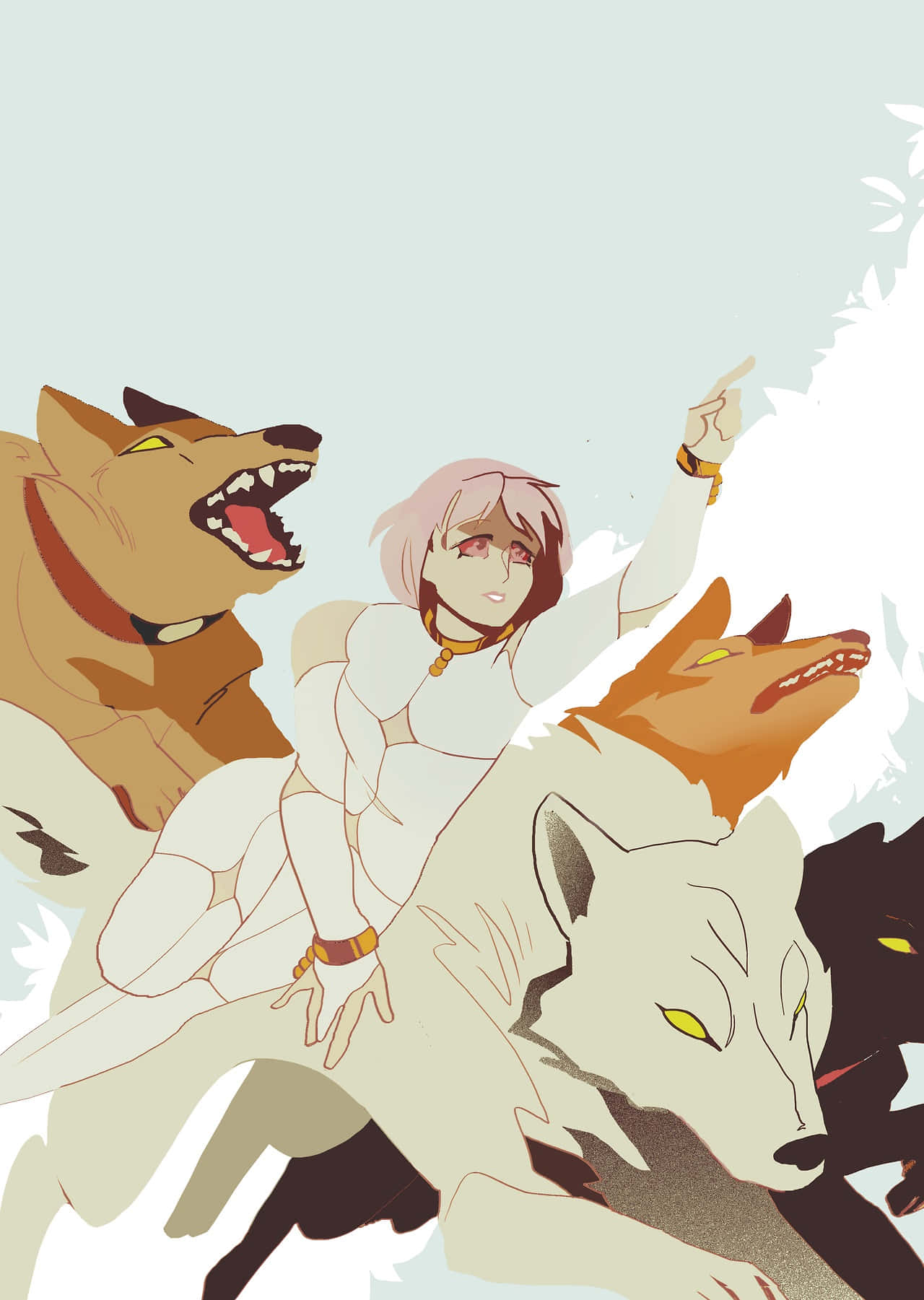 Cheza, die Blommejonkvrou, uit Wolf's Rain Muurpapier