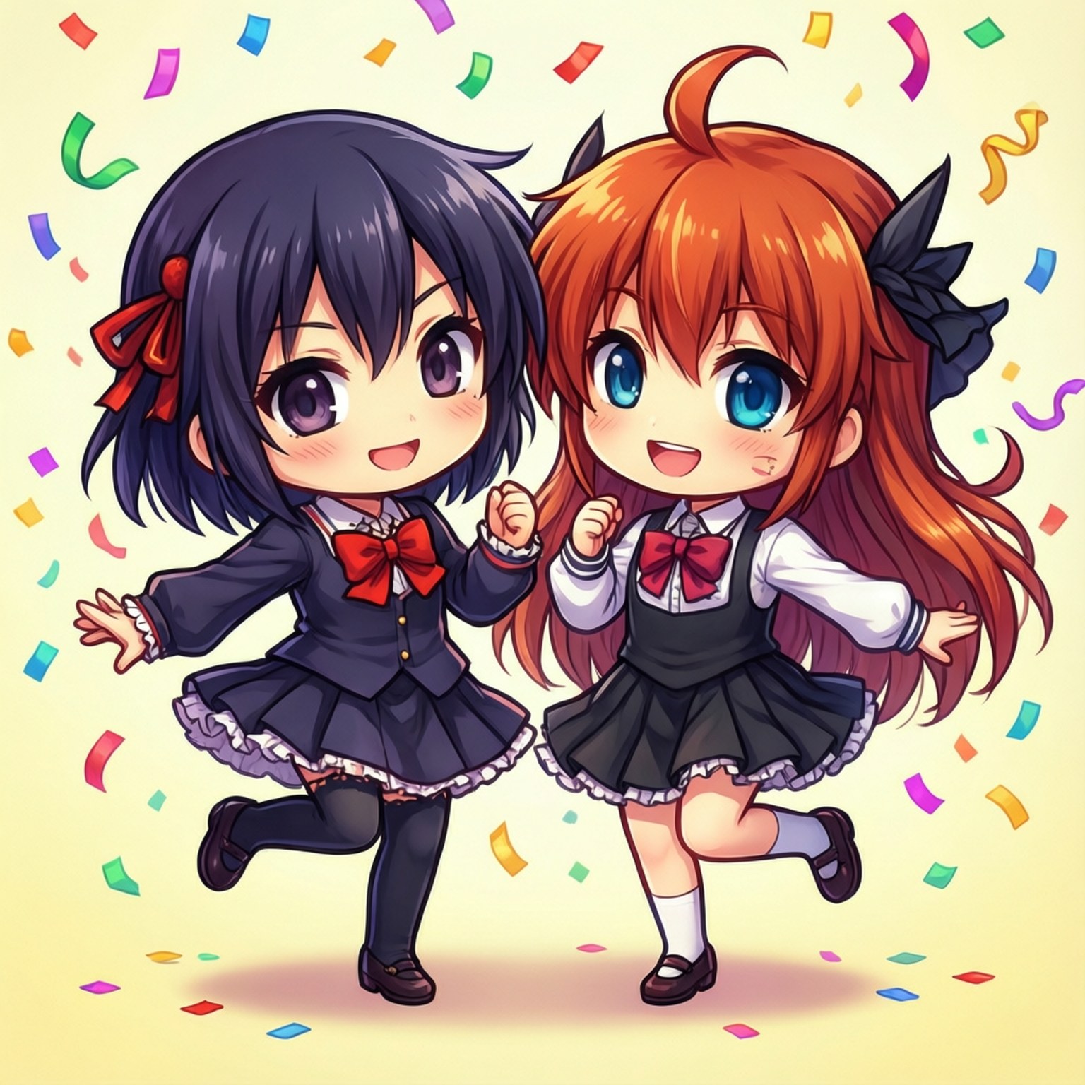 Chibi Danspartytjie Muurpapier