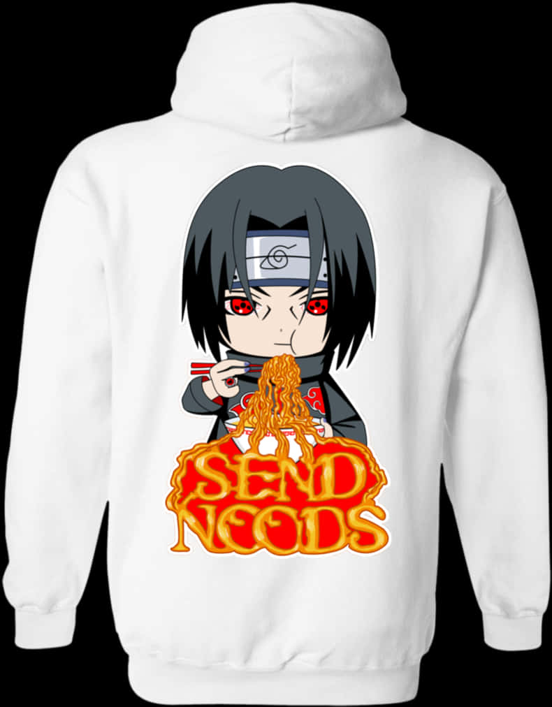 Chibi Itachi eet noedels hoodie Muurpapier