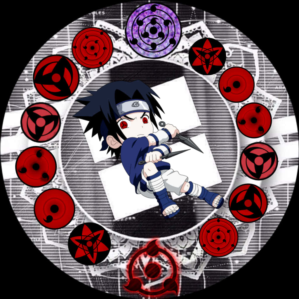 Chibi Itachi Uchiha Mangekyo Sharingan Agtergrond Muurpapier