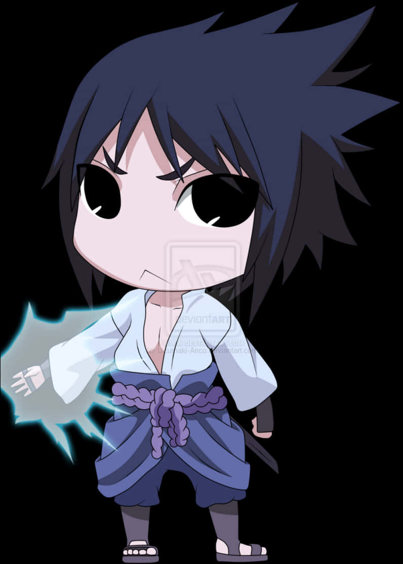 Chibi Itachi Uchiha Ninja-houding Muurpapier